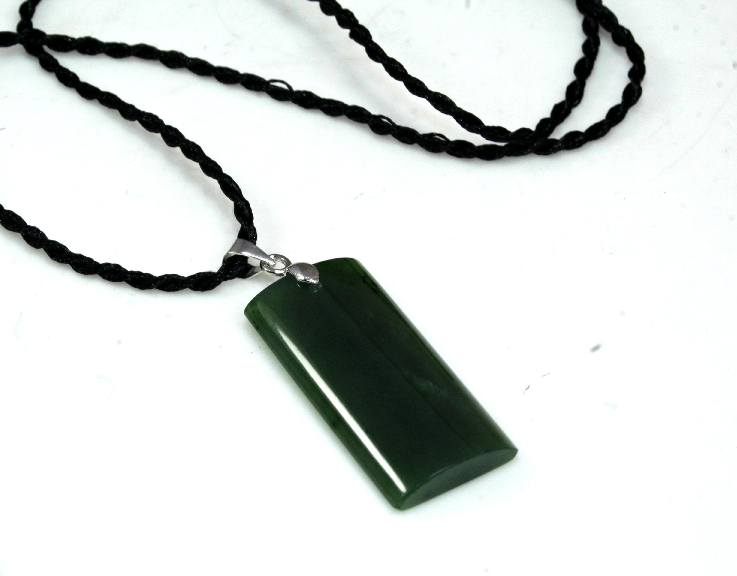 Nephrite Jade Pendant – Authentic Pakistani Hand‑Carved Raw Edge Necklace, Adjustable Unisex Choker - image 5