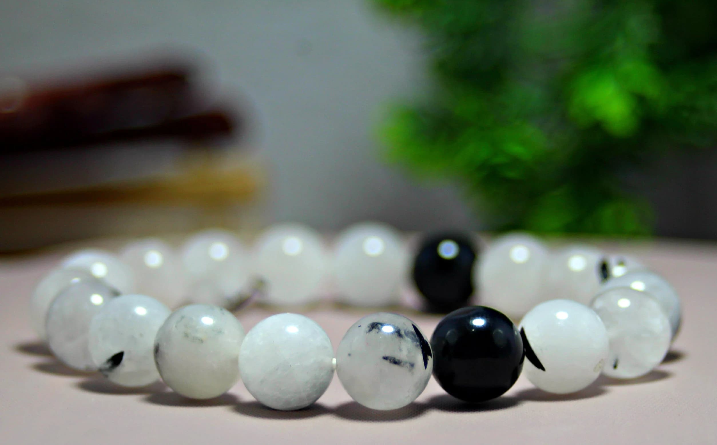 Black Rutilated Quartz Bracelet with Black Tourmaline (10mm beads) Round Beads, Handmade Jewelry, Natural Bracelet, Couple Gift Bracelet - image 5