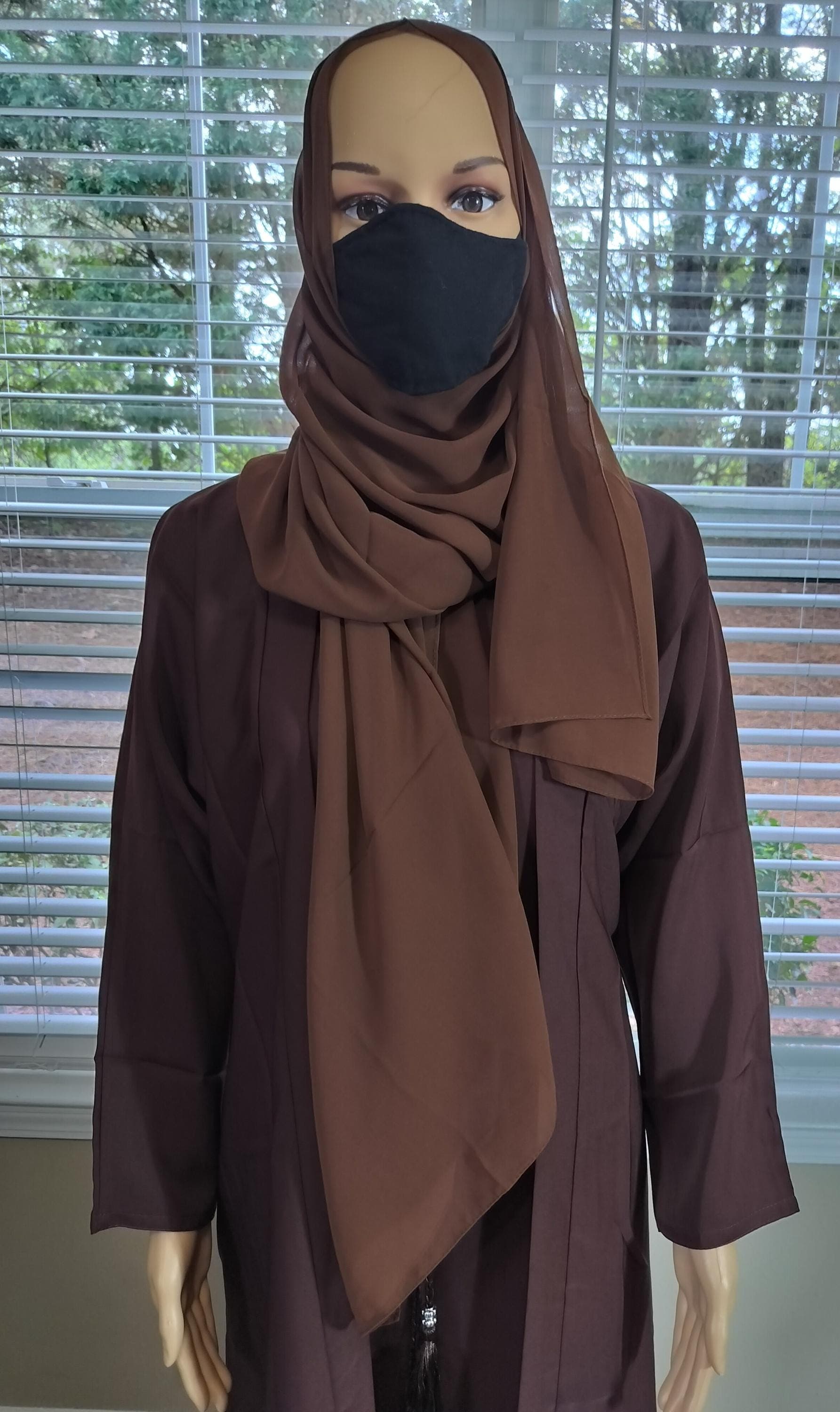Plain Nidah Abaya 4ps Set: Modest Kimono Dress with Headscarf & Belt - image 5