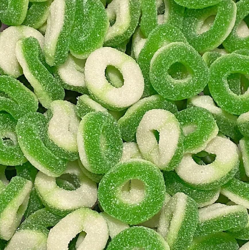 Apple Rings | Pick and Mix | Halal Sweets | Sweetzone Bebeto Sweeto Kingsway Haribo Bubs Millions | 100g 250g 500g 1kg 1.5kg
