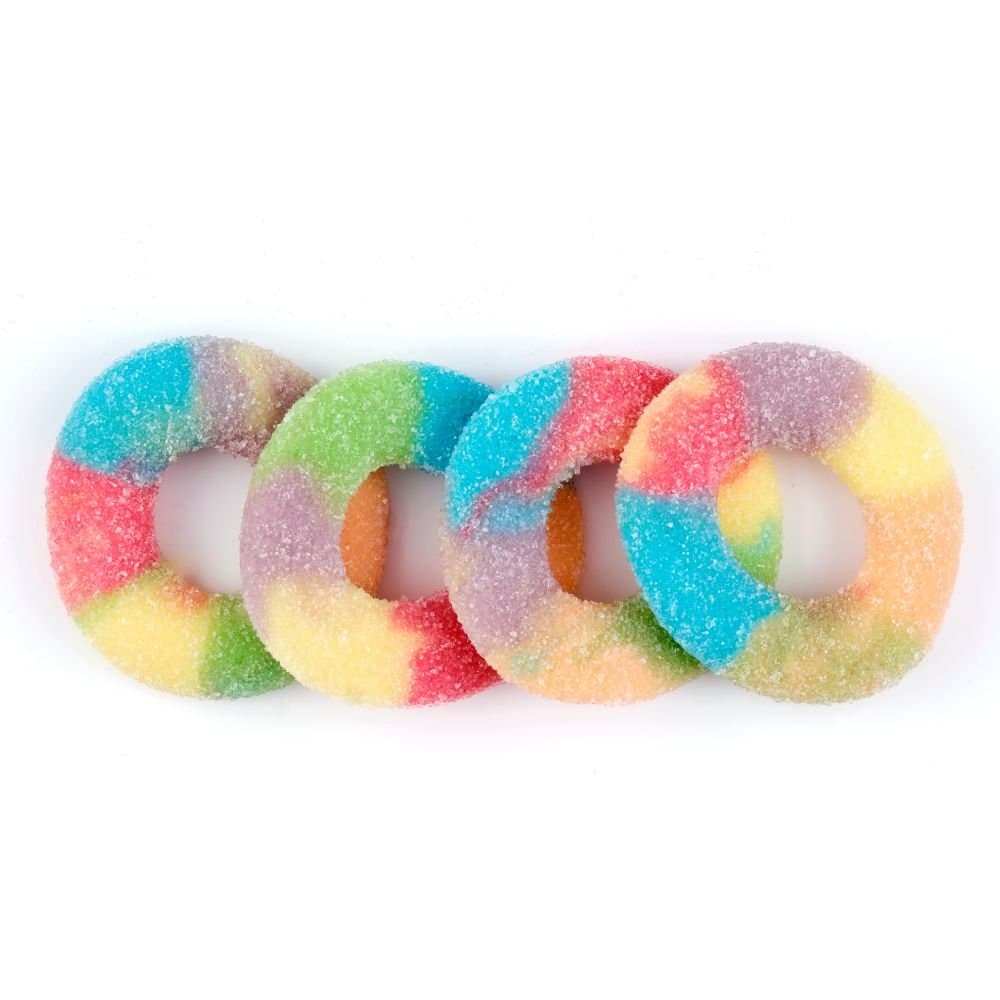 Fizzy Rainbow Rings | Pick and Mix | Halal Sweets | Sweetzone Bebeto Sweeto Kingsway Haribo Bubs Millions | 100g 250g 500g 1kg 1.5kg