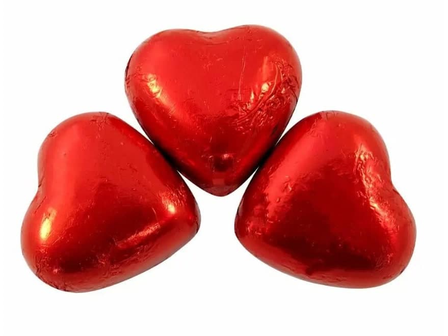 Red Foil Wrapped Milk Chocolate Hearts | Pick and Mix | Halal Sweets | Wedding Favours | Party Table Favours | Valentines | Love | - image 3