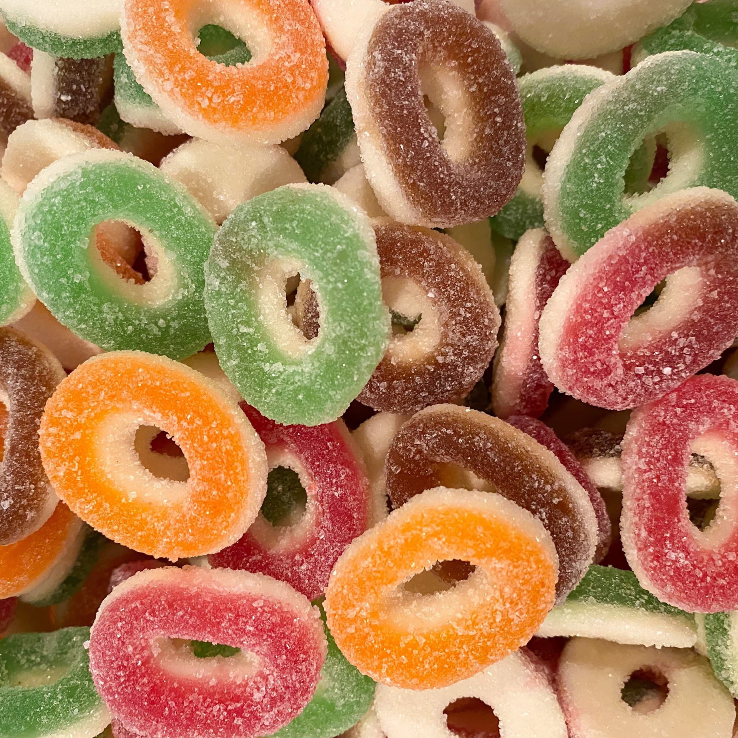 Fizzy Rings | Pick and Mix | Halal Sweets | Sweetzone Bebeto Sweeto Kingsway Haribo Bubs Millions | 100g 250g 500g 1kg 1.5kg