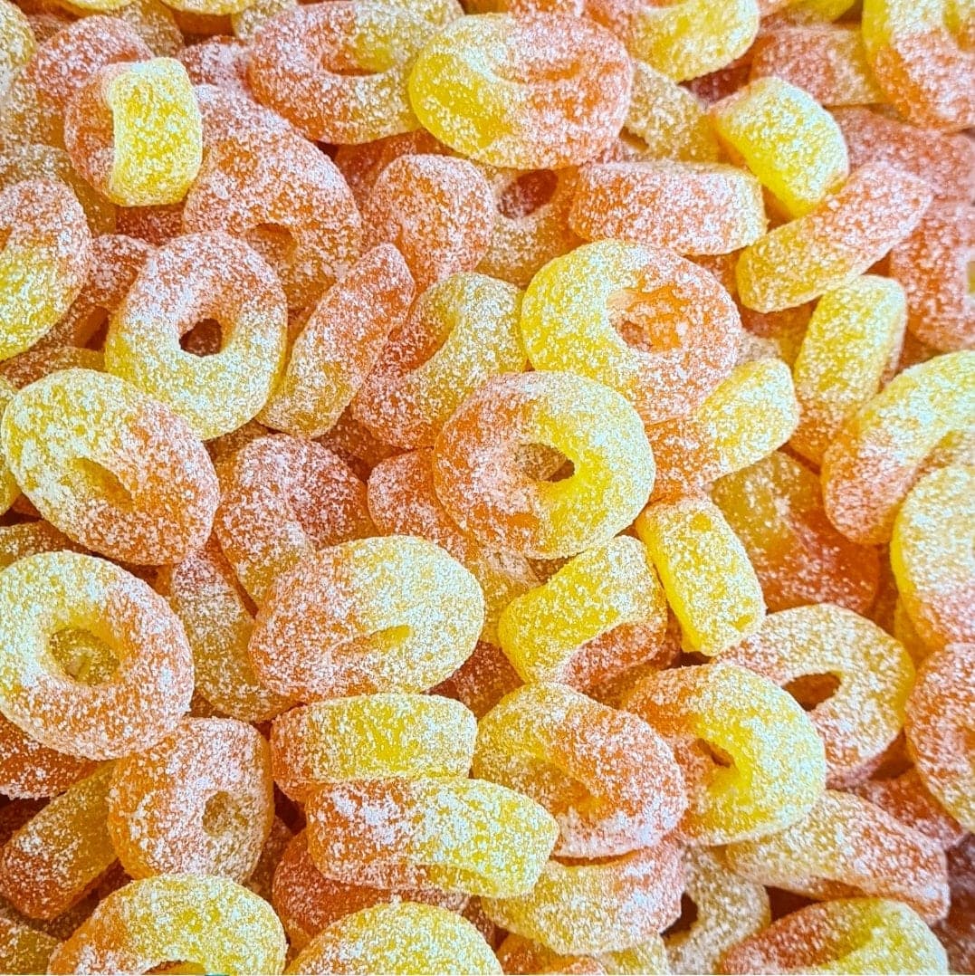 Peach Rings | Pick and Mix Sweets | Halal Vegan Vegetarian | Sweetzone Bebeto Sweeto Kingsway Haribo | 100g 250g 500g 1kg 1.5kg