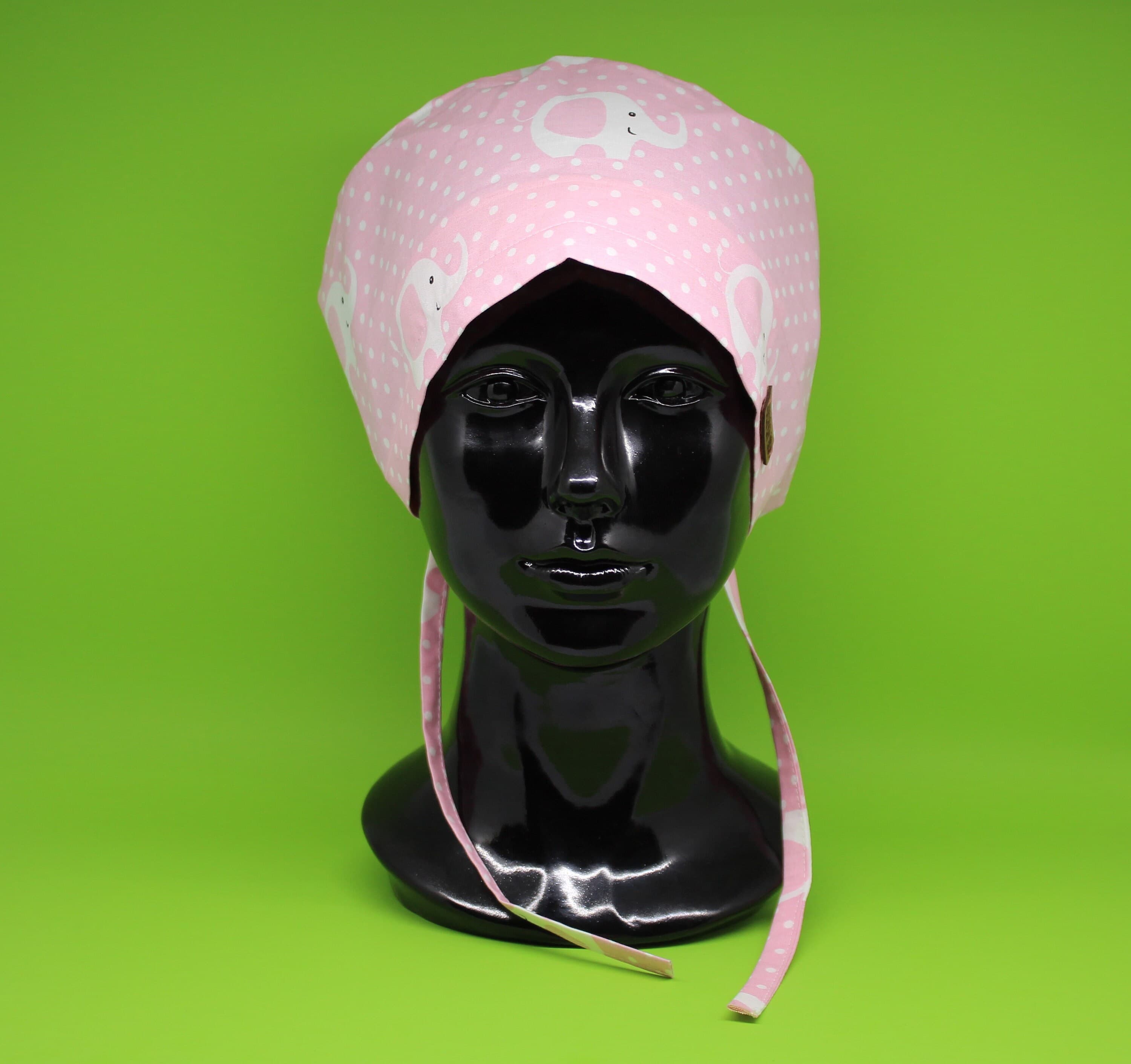 Scrub Nurse Hat, Pink Elephant Polka Dot Surgical Cap, Scrub Hats For Women, Euro Medical Caps,  Nurse Scrub Tech Hat, Surgery Loven,HAT109 - image 4