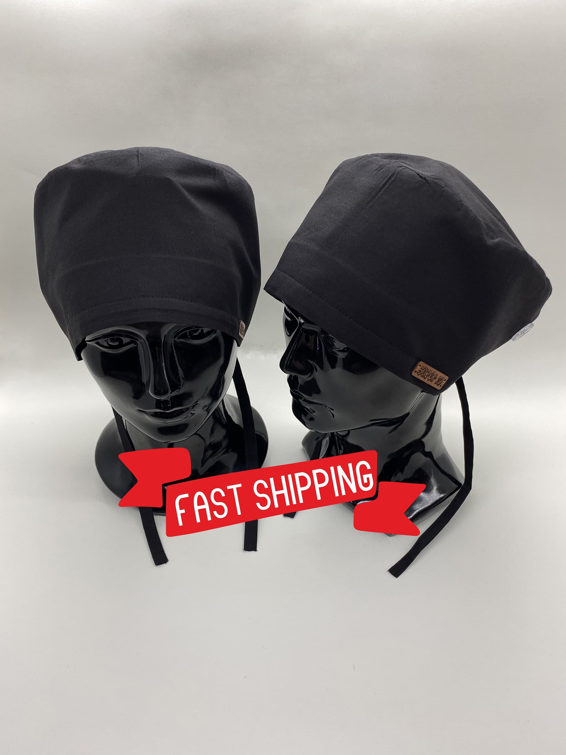 Scrub Cap, Black Scrub Cap, Cotton Surgical Cap, Nfl Scrub Cap, Surgical Hat Buttons, Unisex Scrub Cap, Surgical Headset,      HAT188 - image 3