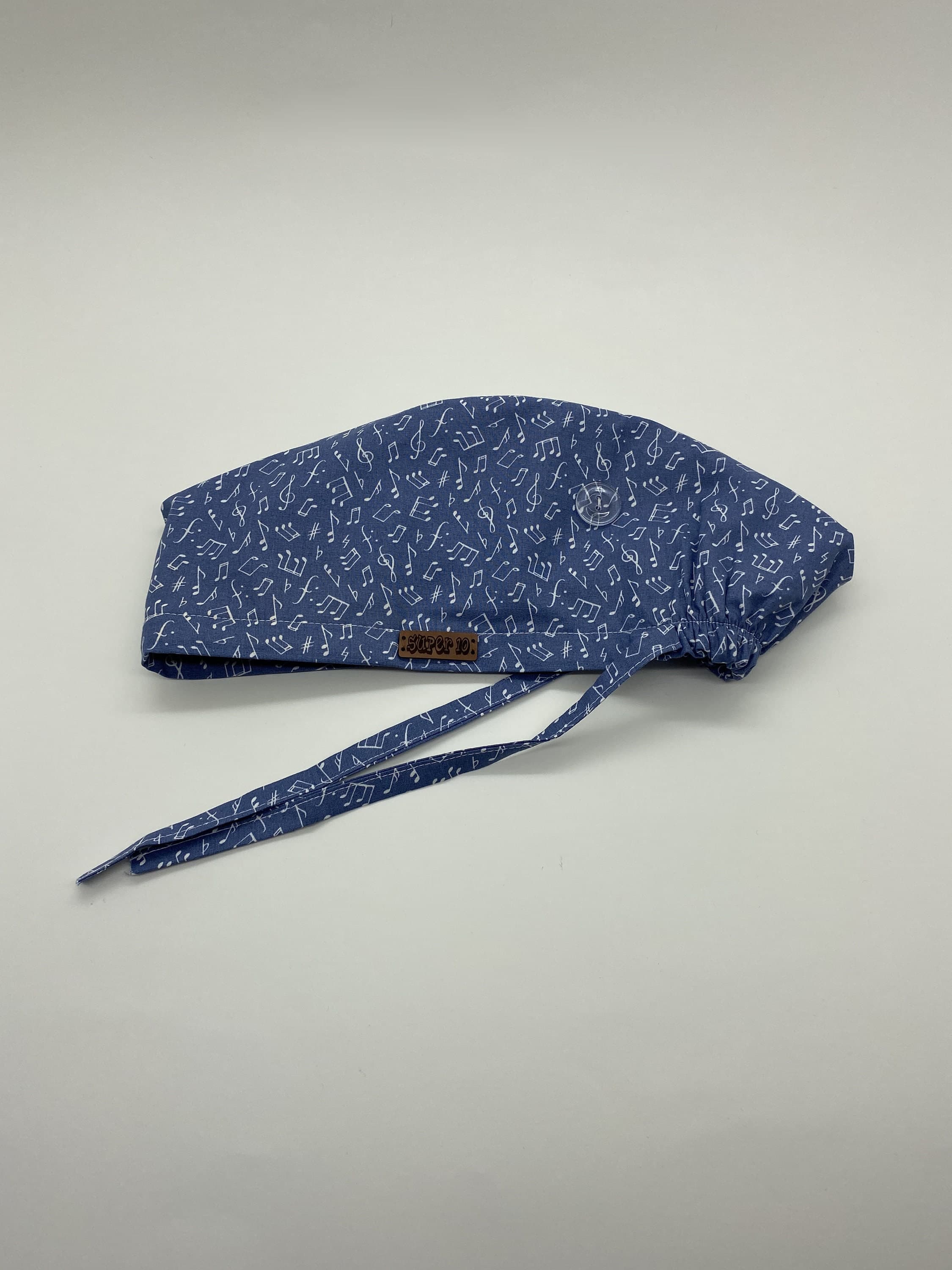 Blue Scrub Cap, Blue Unisex Dentistry Scrub Cap, Cap With Buttons, Musical Surgeon Cap, Scrub Cap Ponytail, Unisex Surgical Cap,      HAT184 - image 5
