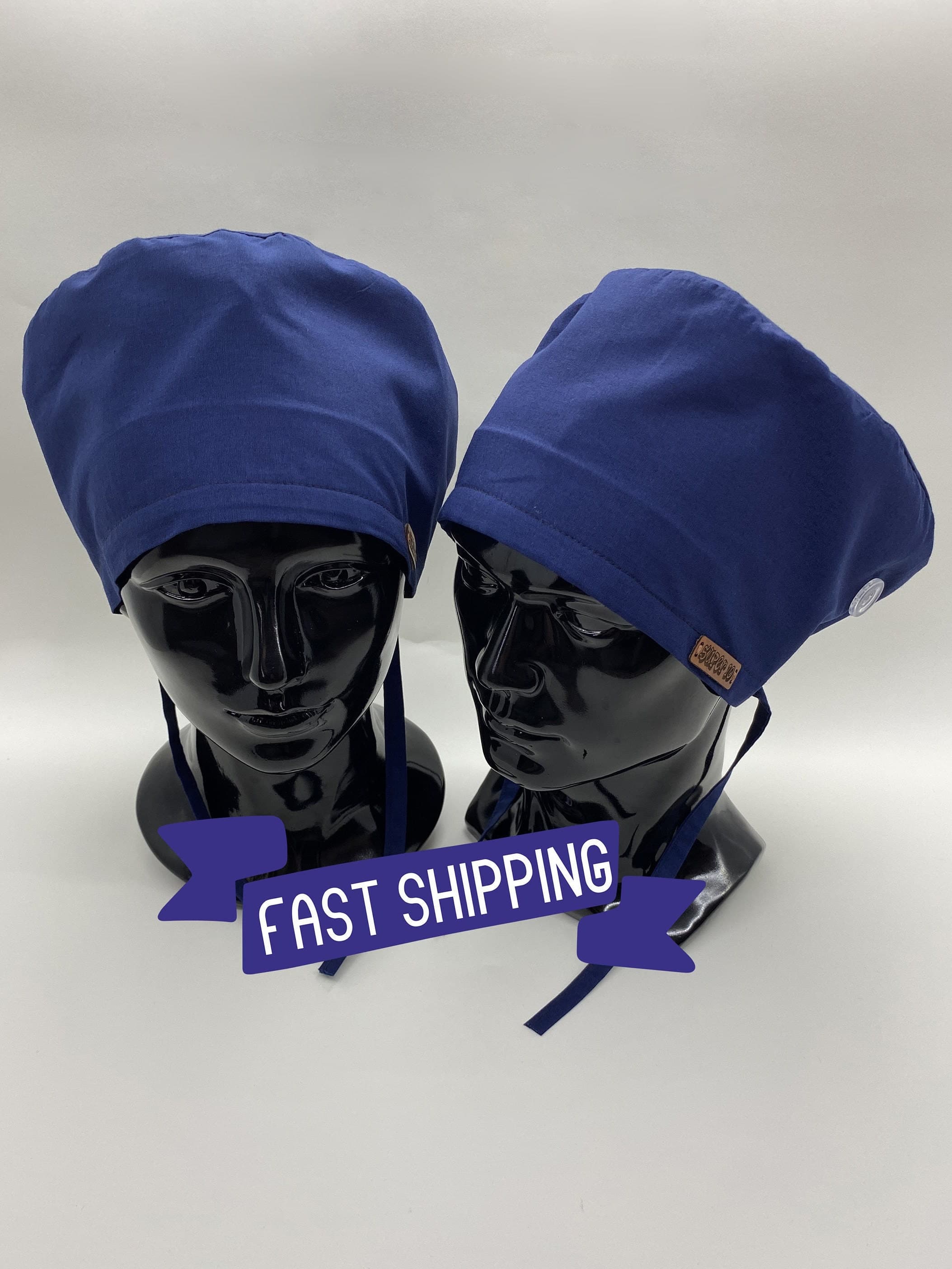 Anime Scrub Hat, Scrub Cap, Scrub Cap Long Hair, Scrub Cap Button, Solid Blue Surgical Cap, Blue Scrub Cap, Cap, Hospital Cap,        HAT186 - image 3
