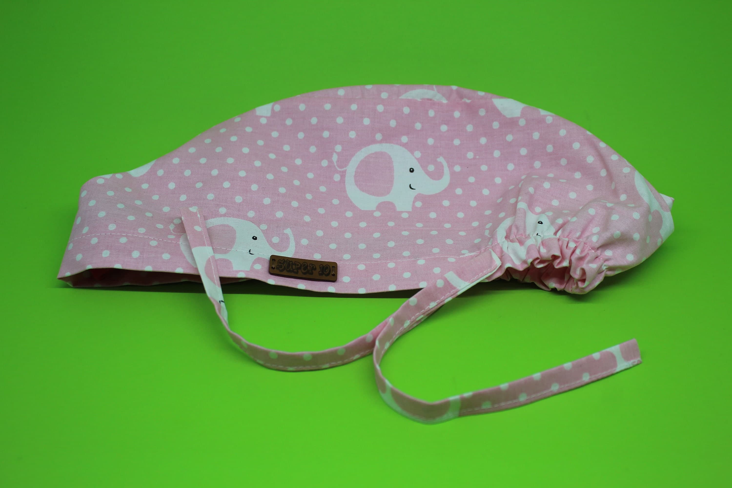 Scrub Nurse Hat, Pink Elephant Polka Dot Surgical Cap, Scrub Hats For Women, Euro Medical Caps,  Nurse Scrub Tech Hat, Surgery Loven,HAT109 - image 5