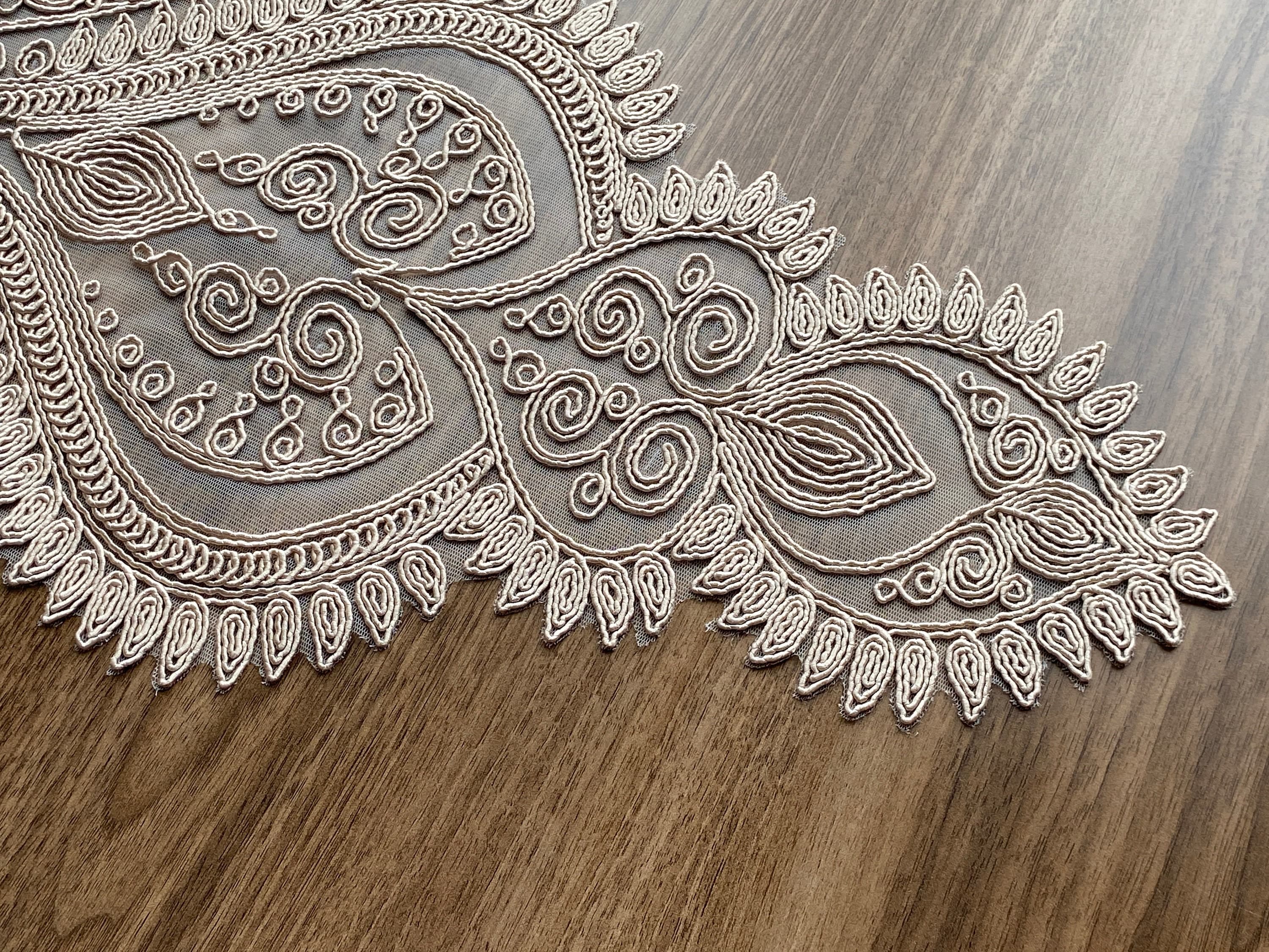 Cappuccino French Lace Table Runner, Delicate French Lace Table Runner For Wedding Table, Table Decoration, Organizations, Weddings, LC221 - image 5