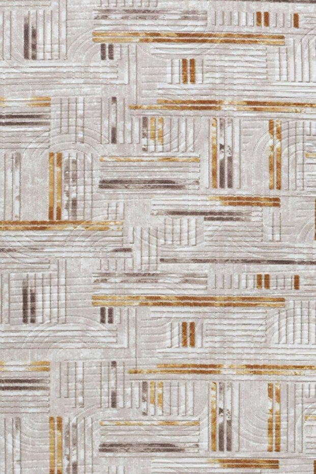 Washable Turkish Runner Rug, Non Slip Cotton Base Hallway Kitchen Carpet Modern Soft Stain Resistant Runner, BH-3005-BEJ - image 5