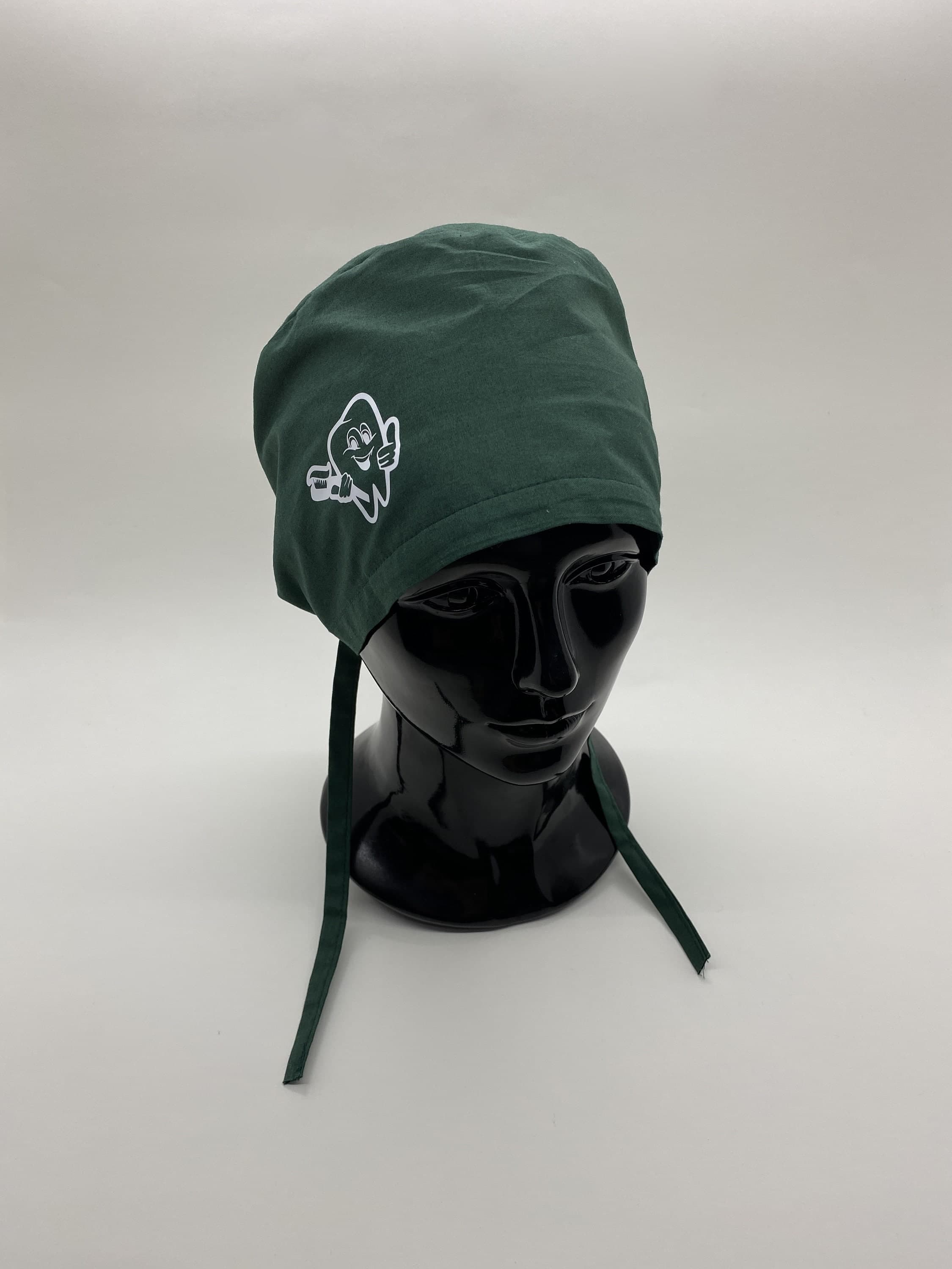 Green Dentist Surgical Scrub Cap Hat with Buttons, Tooth Print Surgical Scrub Cap Hat , Scrub Cap, Ponytail Scrub Hat, Nurses Hat,    HAT214