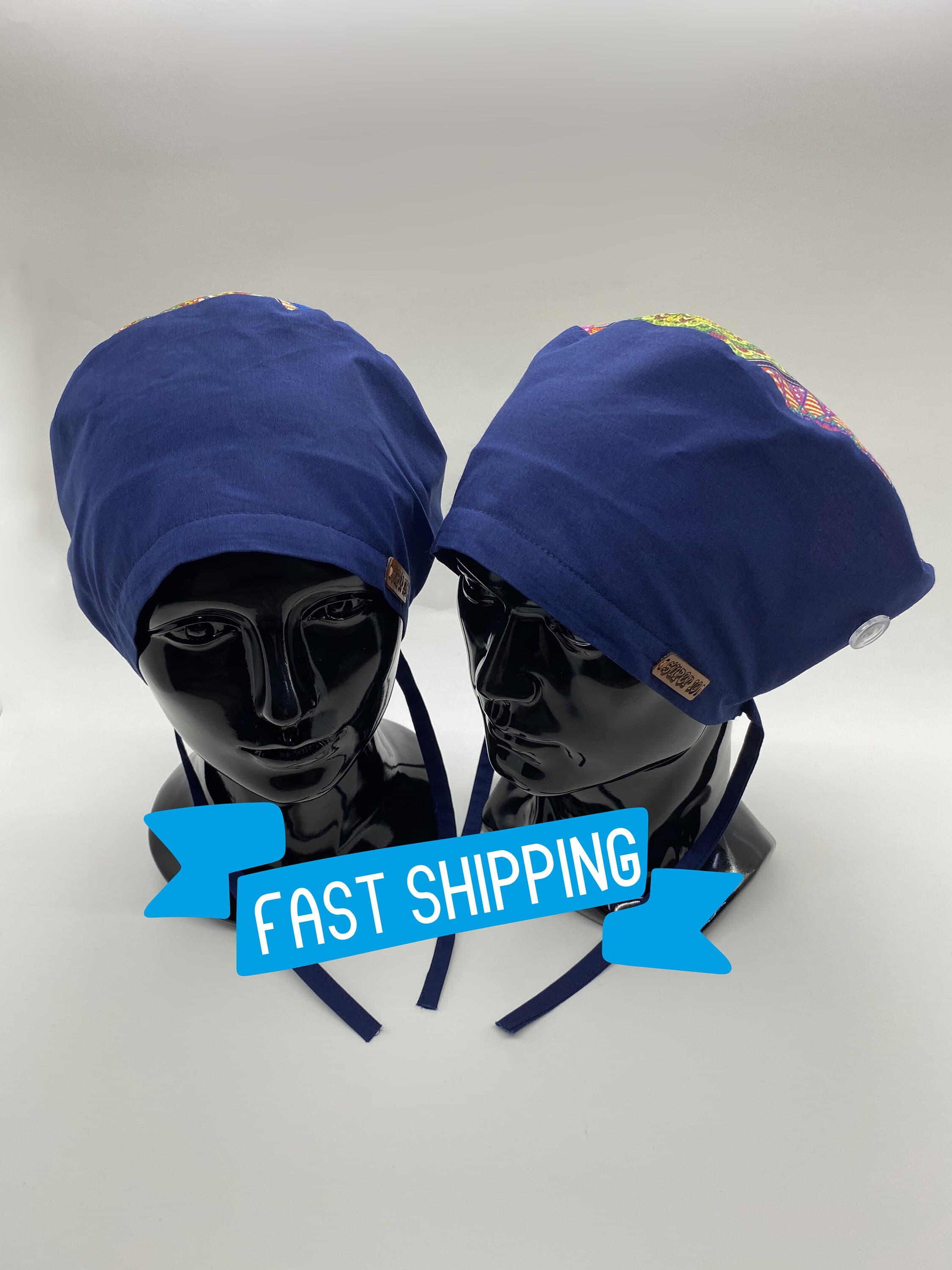 Scrub Cap, Bouffant Scrub Hat, Tie Back Scrub Hat, Ponytail Scrub Cap, Scrub Caps For Women, Surgical Scrub Hats,  Scrub Hat,     HAT199 - image 3