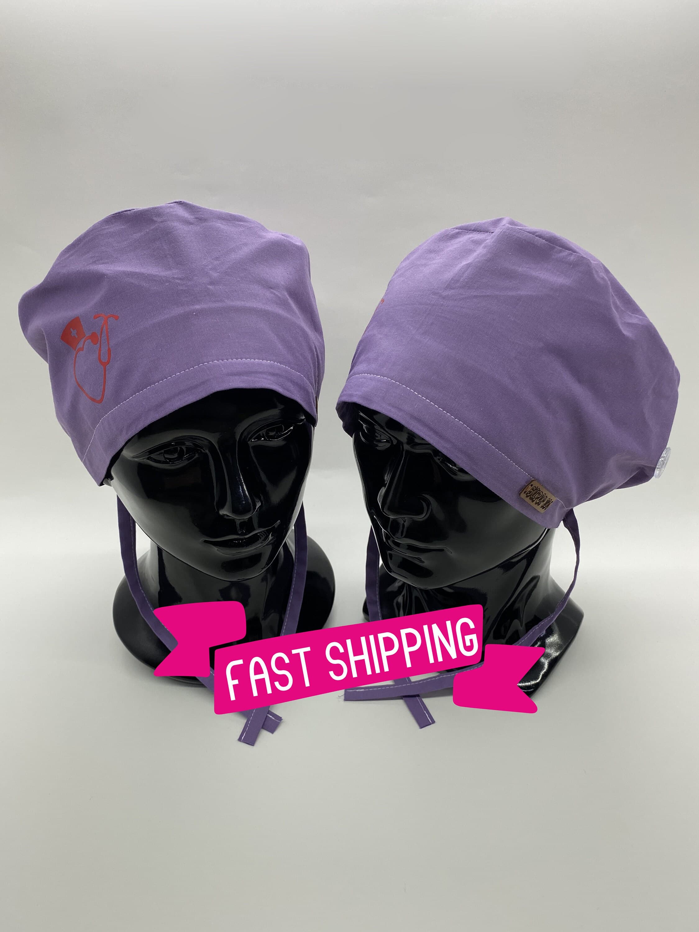 Scrub Cap, Elastic Scrub Cap,  Lilac Scrub Cap, Scrub Hat, Scrub Cap, Womens Scrub Cap, Scrub Hat Pattern, Scrub Cap, Chef Hat,    HAT204 - image 3