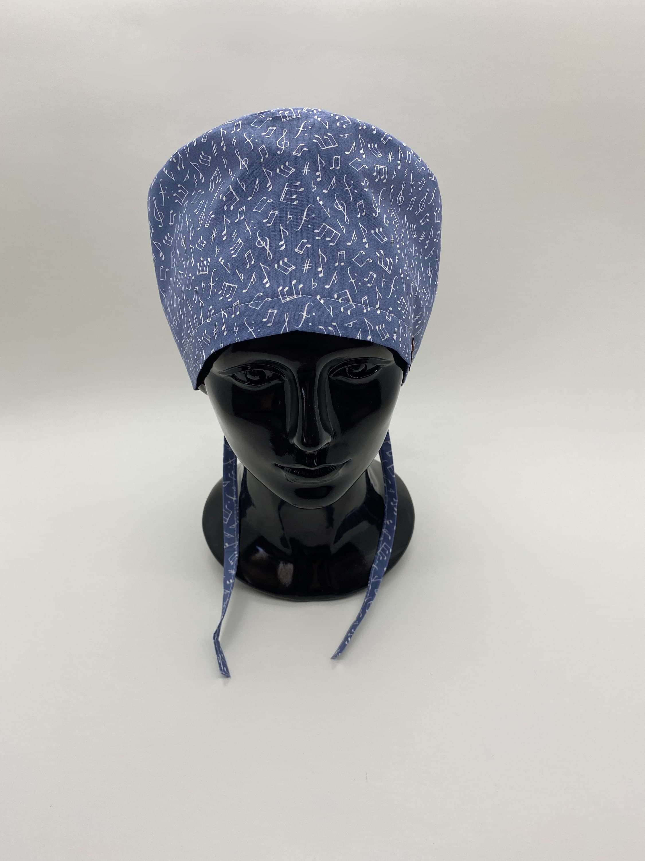 Blue Scrub Cap, Blue Unisex Dentistry Scrub Cap, Cap With Buttons, Musical Surgeon Cap, Scrub Cap Ponytail, Unisex Surgical Cap,      HAT184 - image 4