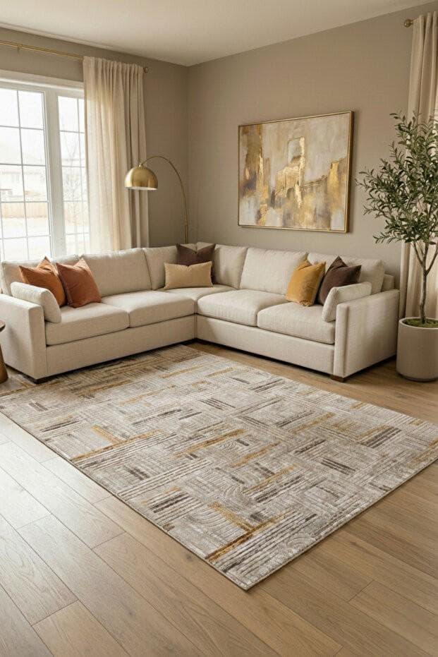 Washable Turkish Runner Rug, Non Slip Cotton Base Hallway Kitchen Carpet Modern Soft Stain Resistant Runner, BH-3005-BEJ - image 3
