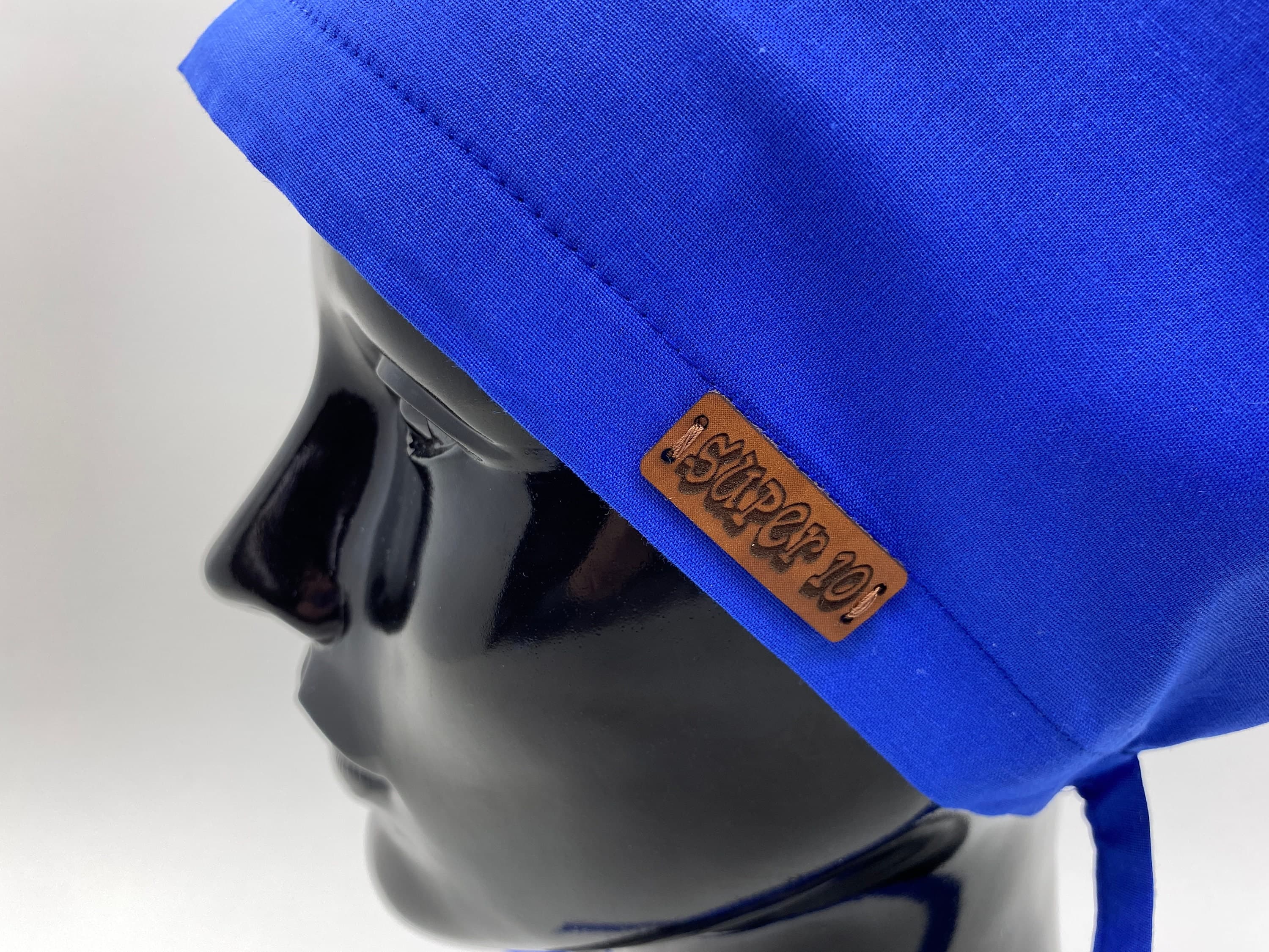 Blue Scrub Cap, Skull Blue Cap, Vet Cap, Nursing Cap, Ear Saver Cap, Ponytail Cap, Scrub Cap Sewing, Solid Surgical Cap,       HAT189 - image 4