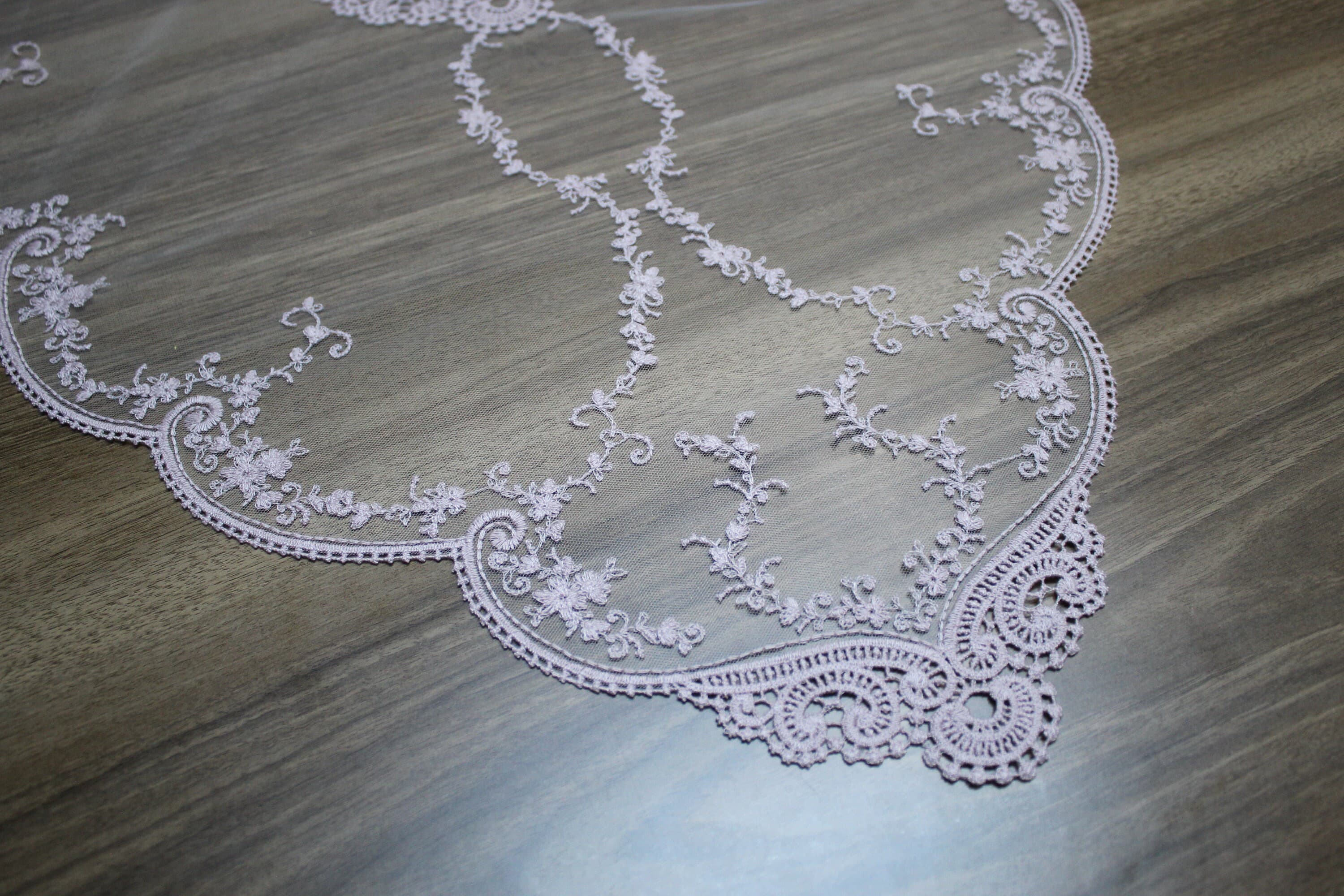 Light Pink French Lace Table Runner, Vintage Style French Tablecloth For Wedding Table, Linen Lace Runner Vintage, French Soft Lace,  LC108 - image 5