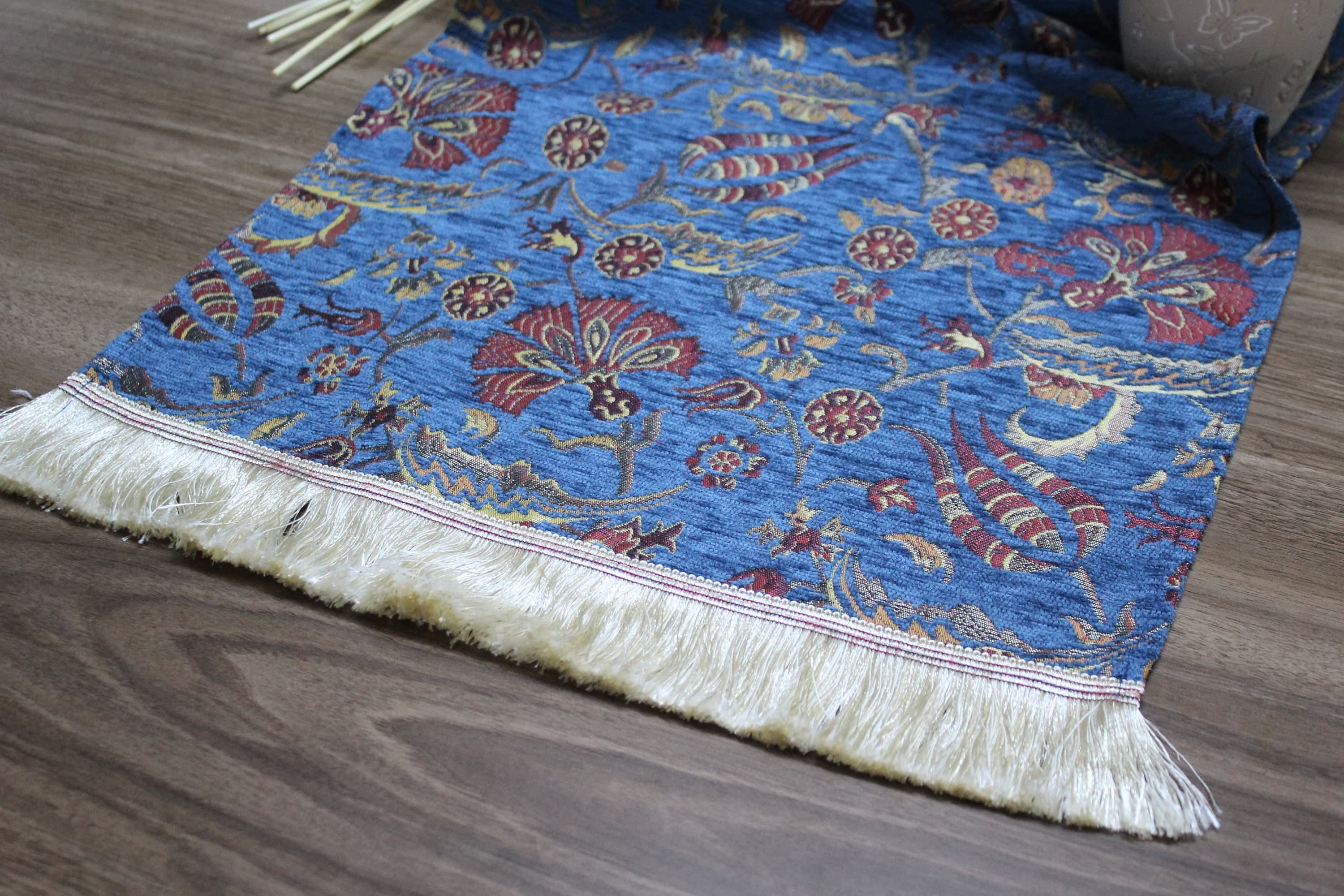 Blue Turkish  Table Cloth Runner, Boho Table Runner For Wedding, Home Decor Textile, Ethnic Home Decor, Table Runner Textured,    RNR126 - image 5