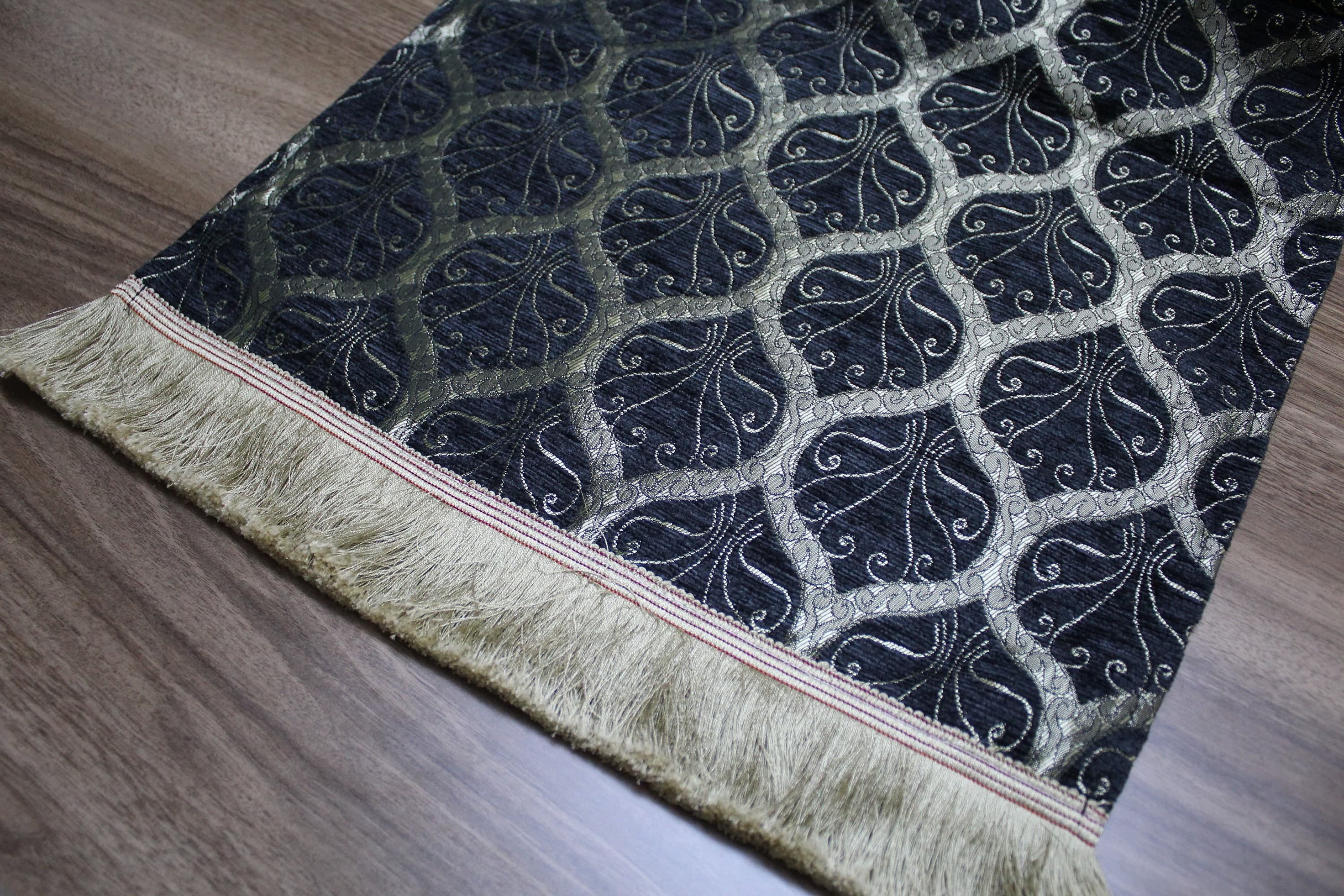 Black Turkish  Table Cloth Runner, Peacock Tail Design Floral Boho Table Runner For Wedding, Gold Table Cover, Coffee Table Runner,  RNR190 - image 5