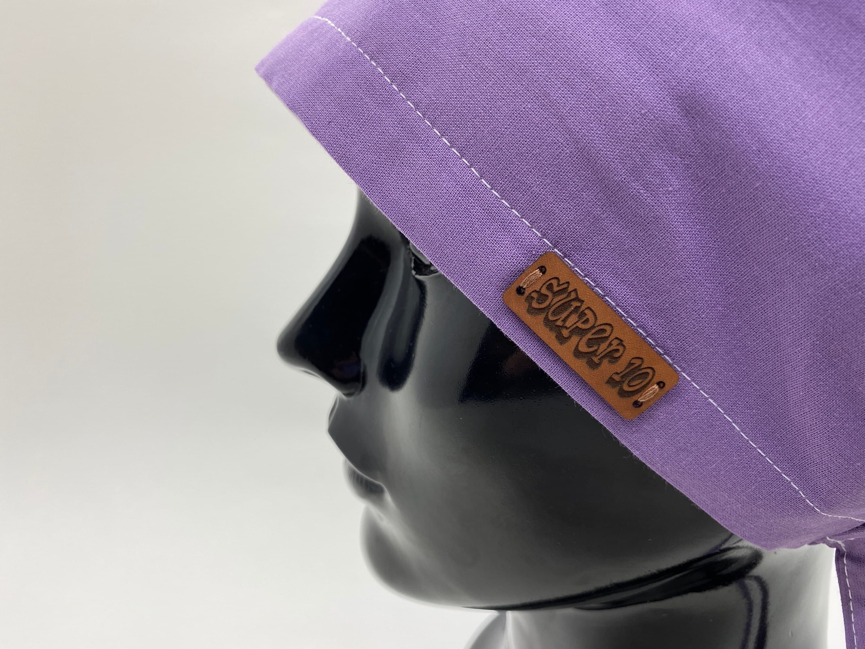 Lilac Dentist Surgical Scrub Cap Hat with Buttons, Angel Tooth Print Surgical Scrub Cap Hat Lilac, Unisex Dentistry Scrub Cap,      HAT210 - image 5
