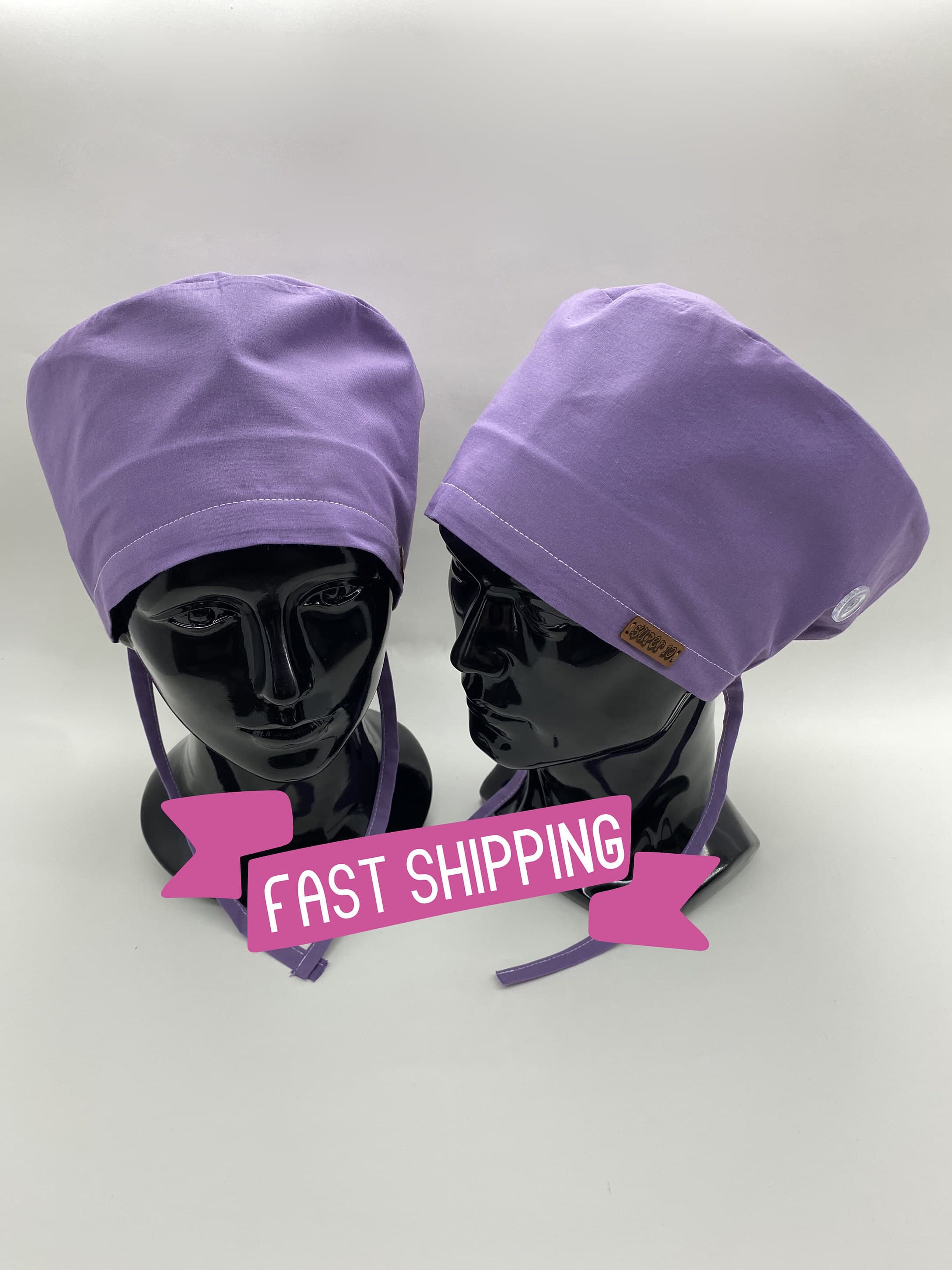 Scrub Cap, Purple Surgical Scrub Cap with Ear Saver Buttons, Chemo Caps Unisex,Medical Bonnet, Chemo Cap, Surgical Cap Women,      HAT190 - image 4