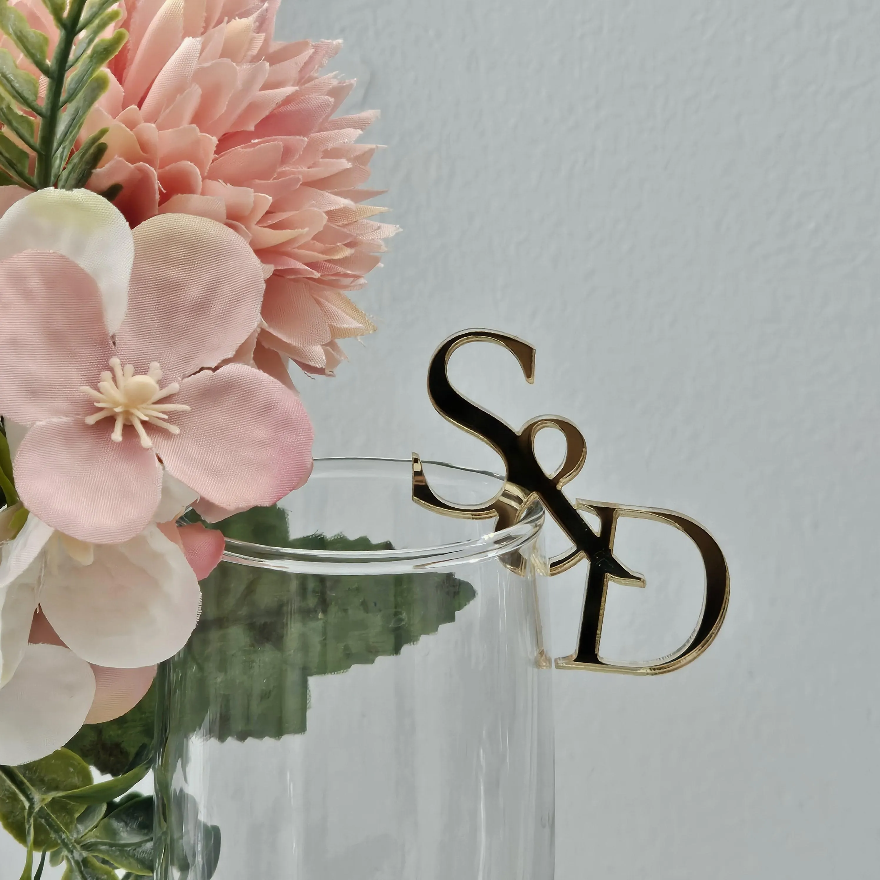 Personalized Initial Drink Charm: Wedding & Bridal Shower Drink Tags
