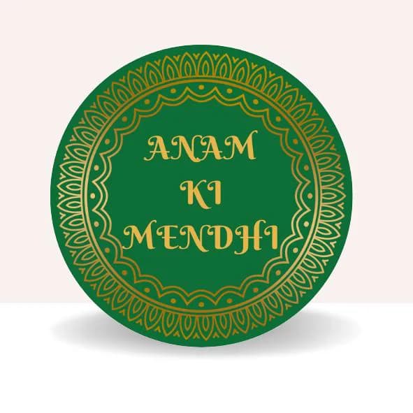 Personalized Mendhi Favor Stickers: Muslim Wedding Ceremony