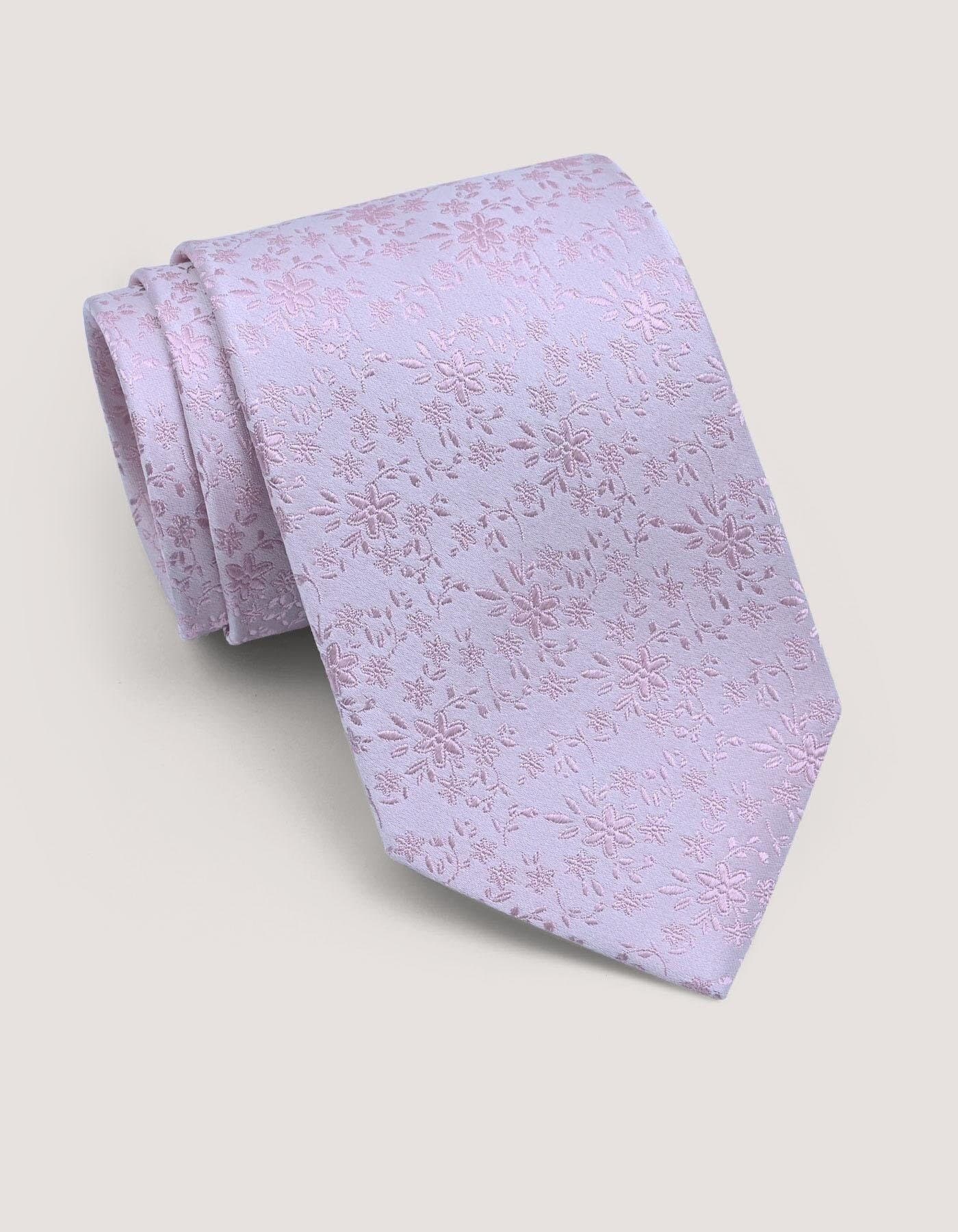 Necktie | Baby Pink Floral Silk Tie | Gift for man, unique men's tie, elegant edgy Tie, Wedding tie