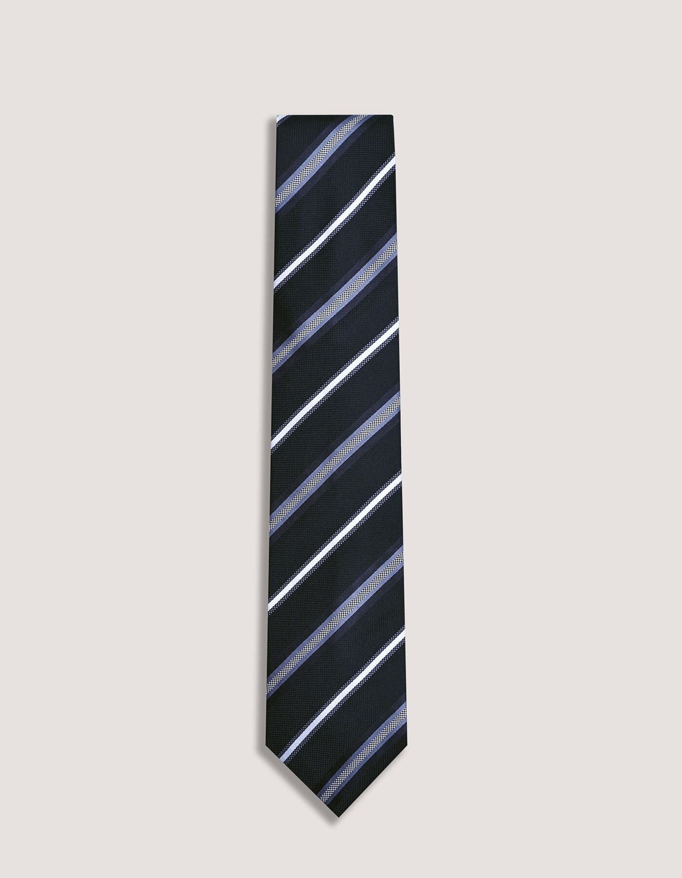 Necktie | Black Striped Silk Tie | Gift for man, unique men's tie, elegant edgy tie, Wedding tie - image 5