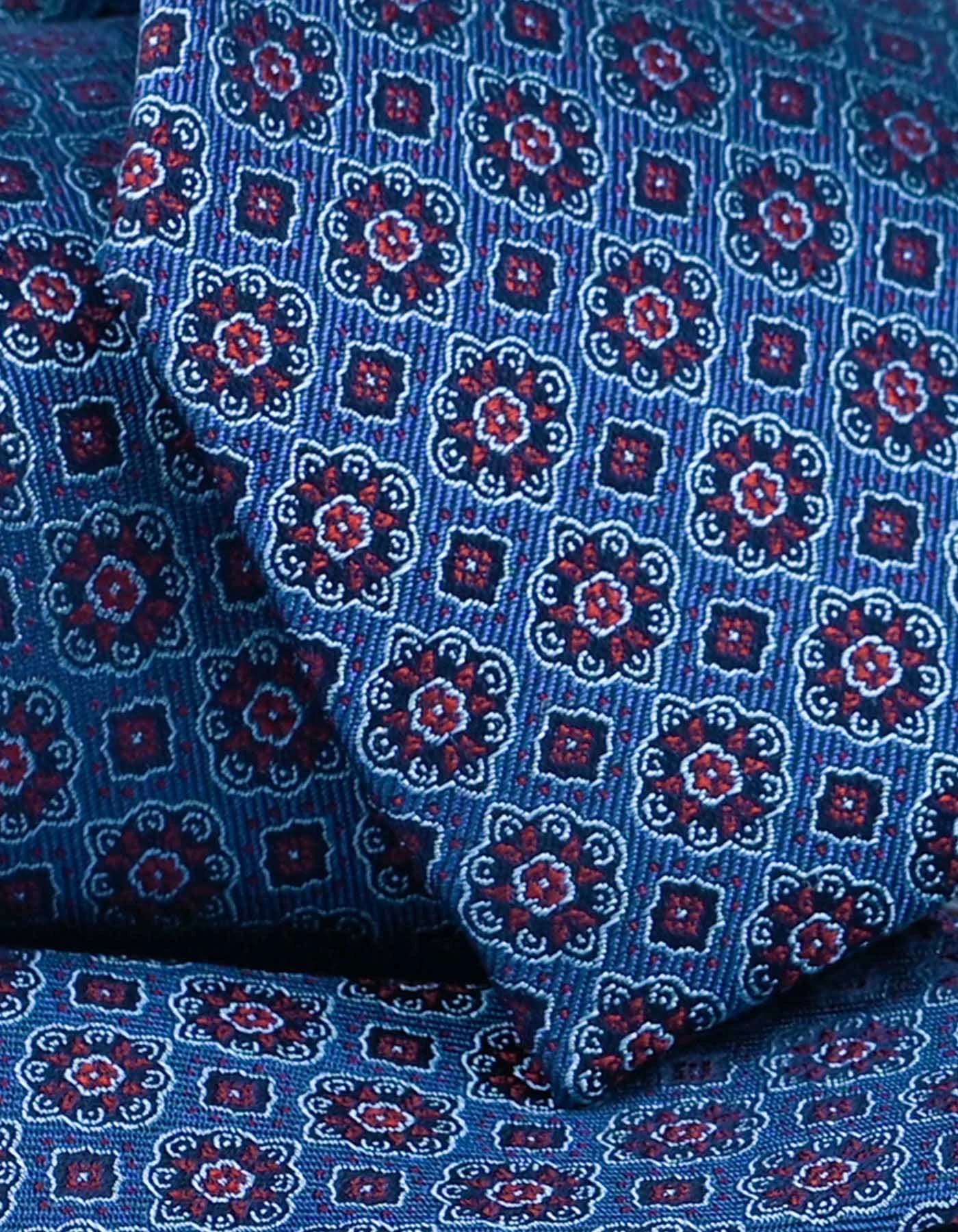 Necktie | Berry Blue Silk Floral Tie | Gift for man, unique men's tie, elegant edgy Tie, Wedding tie, Groom Tie - image 5