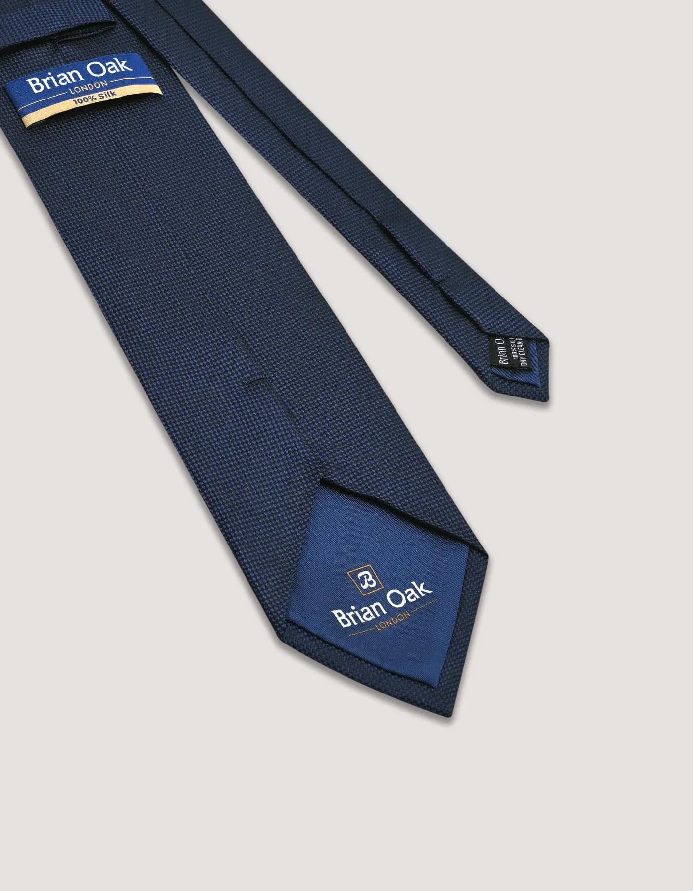 Necktie | Navy Self Printed Silk Tie | Gift for man, unique men's tie, elegant edgy Tie, Wedding tie - image 4