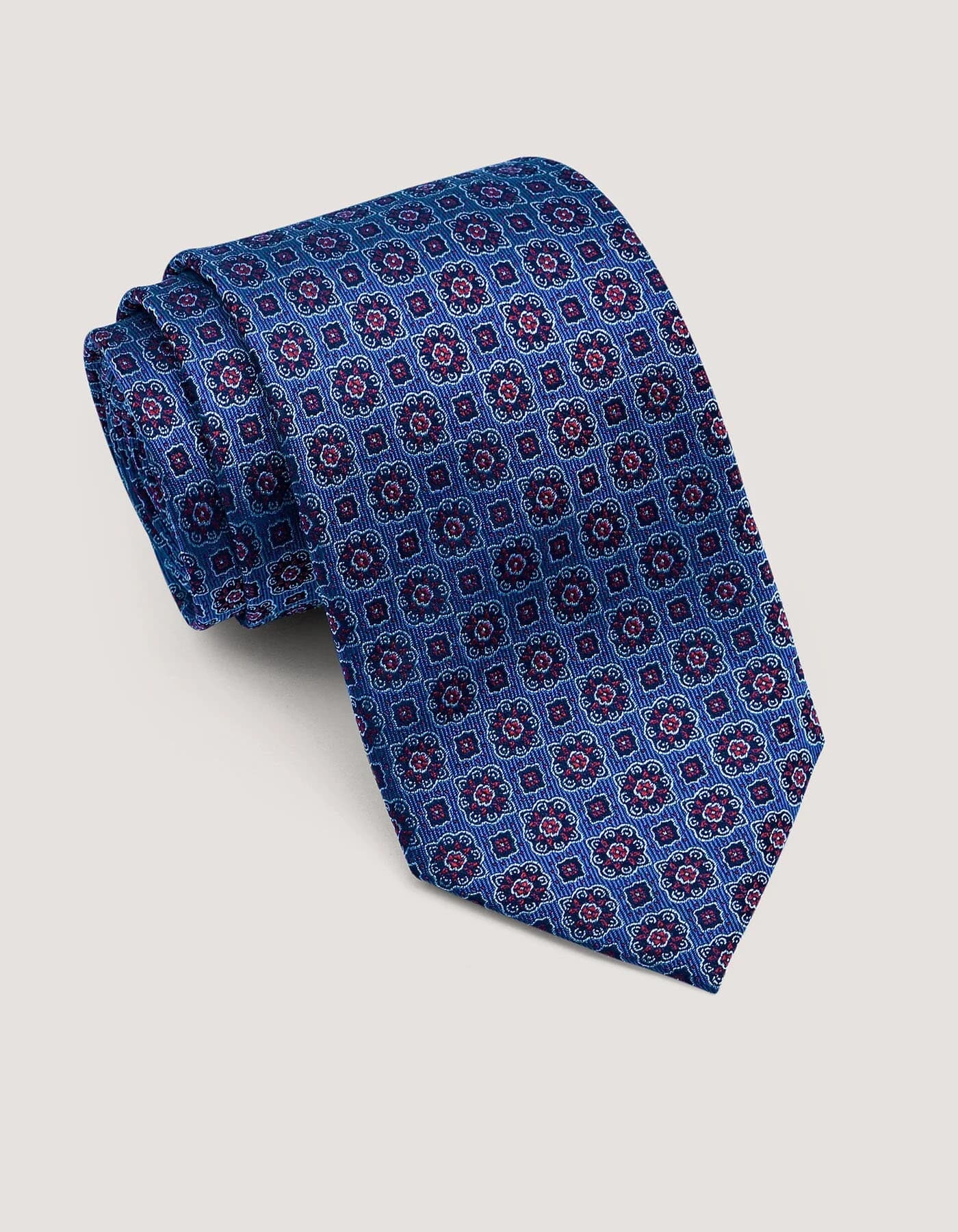 Necktie | Berry Blue Silk Floral Tie | Gift for man, unique men's tie, elegant edgy Tie, Wedding tie, Groom Tie