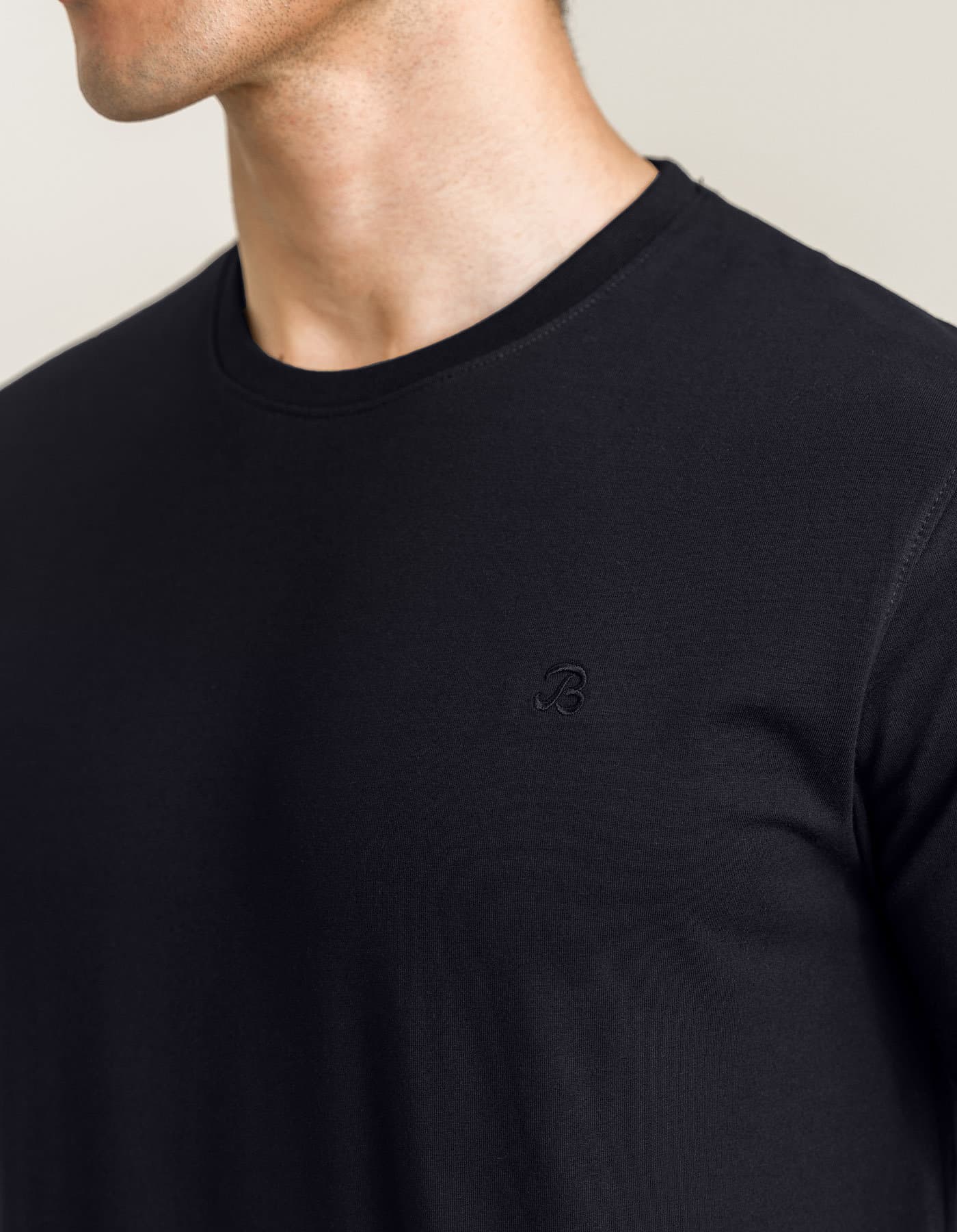 Men's Black Cotton Spandex T-Shirt: Smart Fit Crew Neck - image 4