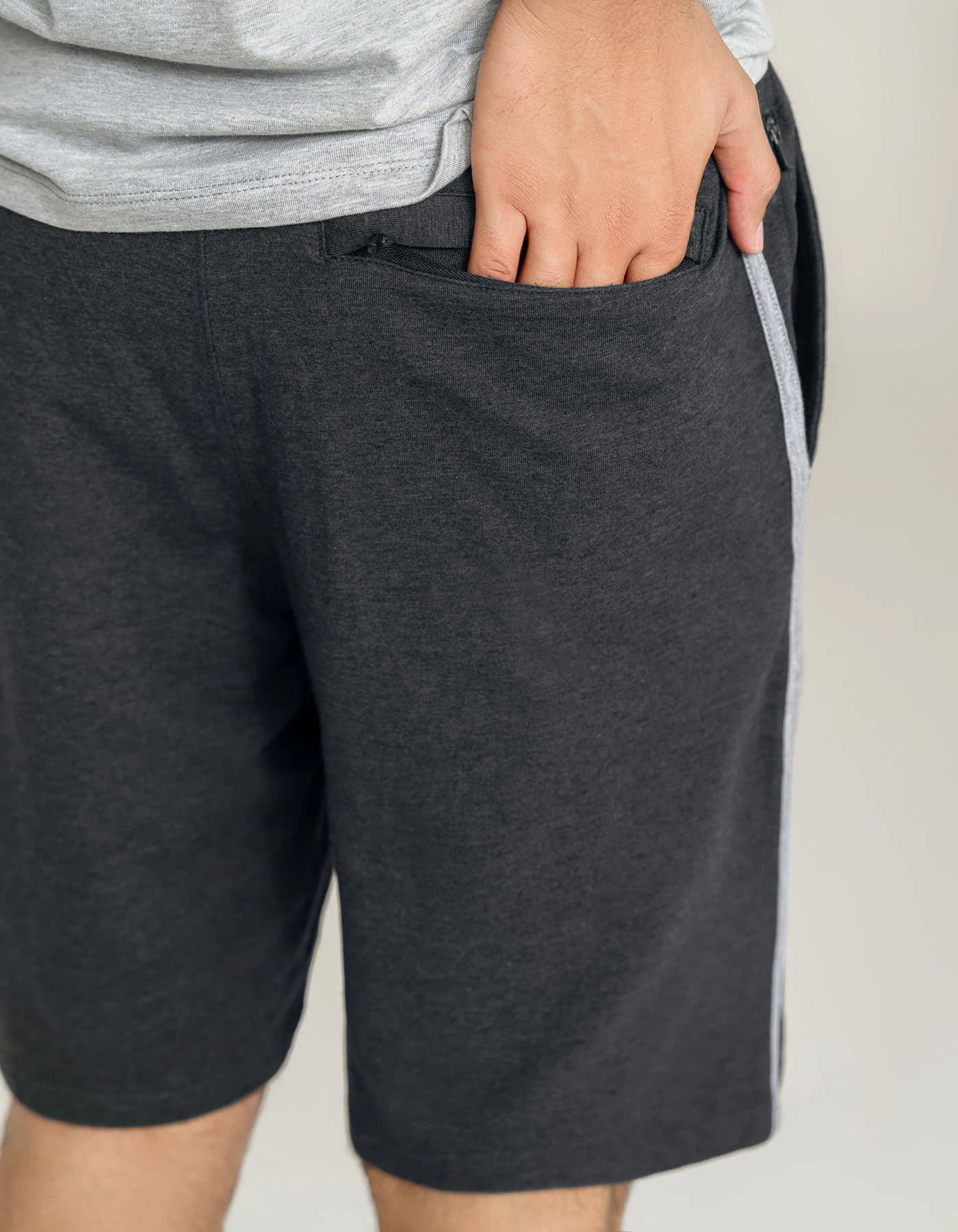 Men’s Charcoal Grey Jersey Comfort Stretch Shorts - image 4