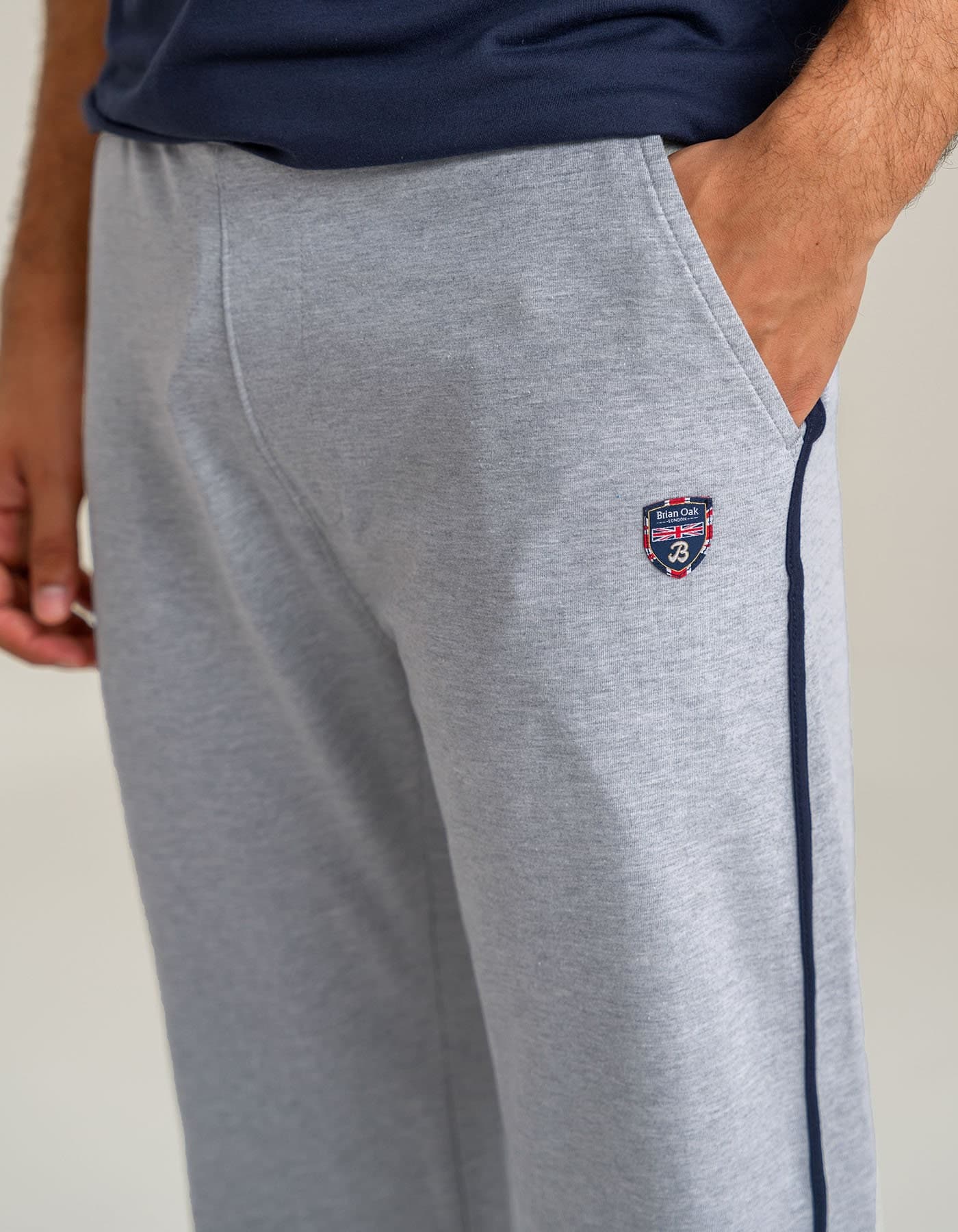 Men’s Grey Cotton Jersey Trousers - image 5