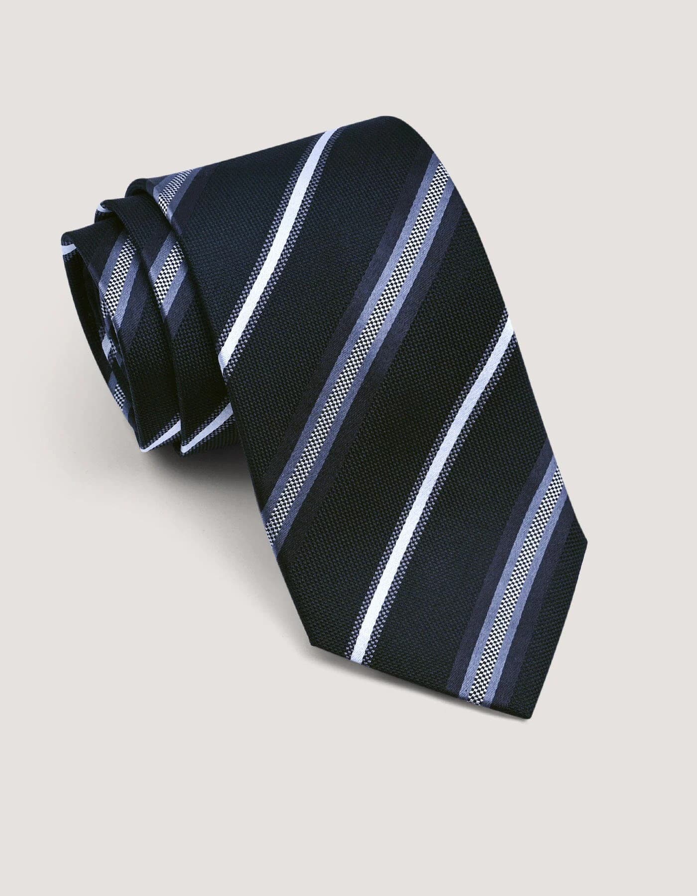 Necktie | Black Striped Silk Tie | Gift for man, unique men's tie, elegant edgy tie, Wedding tie