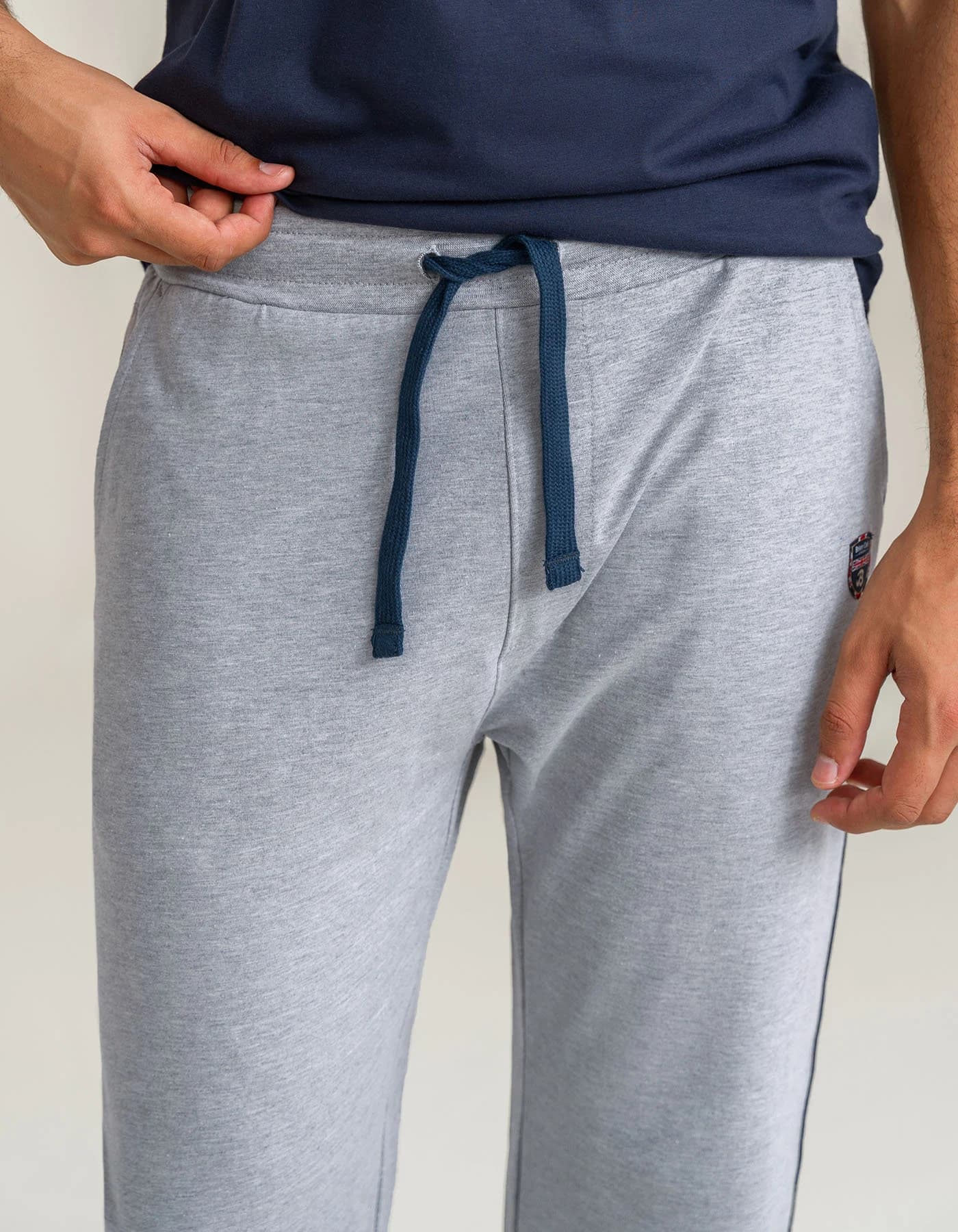 Men’s Grey Cotton Jersey Trousers - image 3