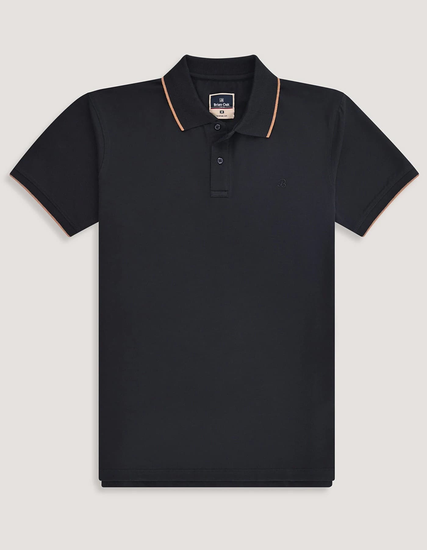 Men's Black Pique Polo Shirt | Cotton Blend, Embroidered Logo