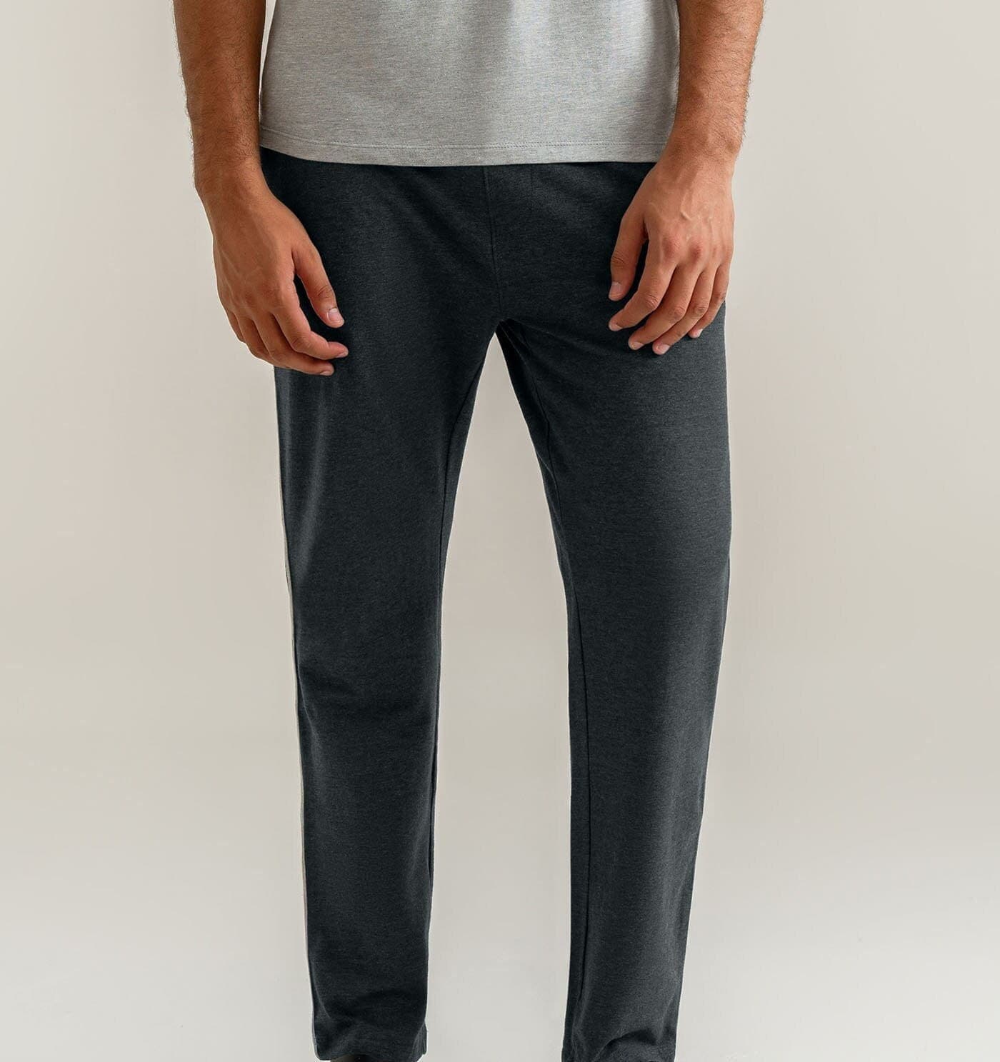 Men’s Charcoal Cotton Jersey Trousers