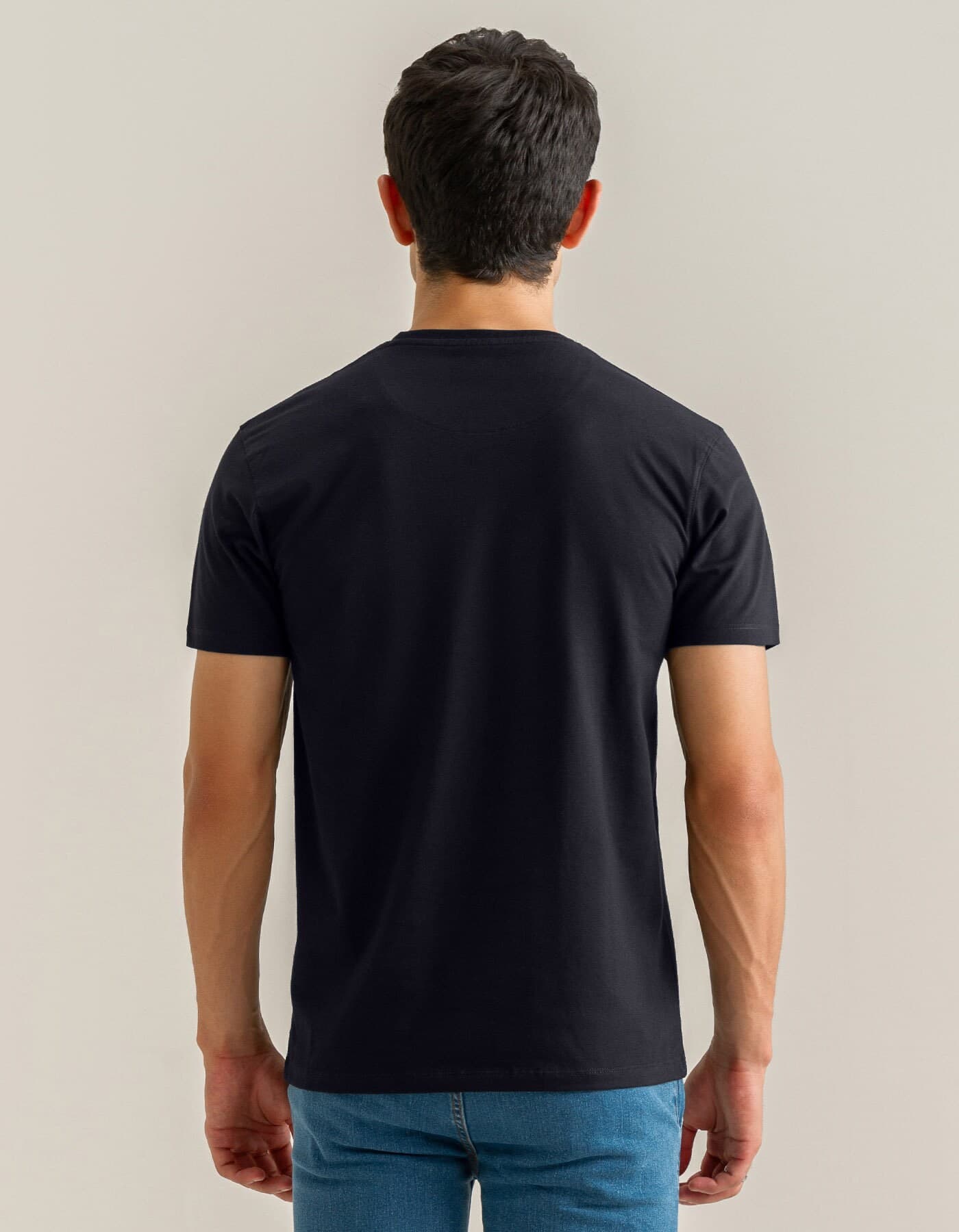 Men's Black Cotton Spandex T-Shirt: Smart Fit Crew Neck - image 3