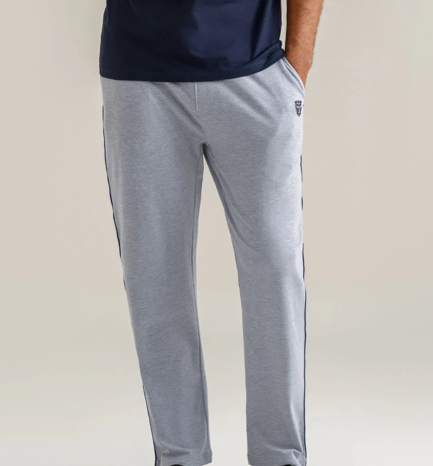 Men’s Grey Cotton Jersey Trousers