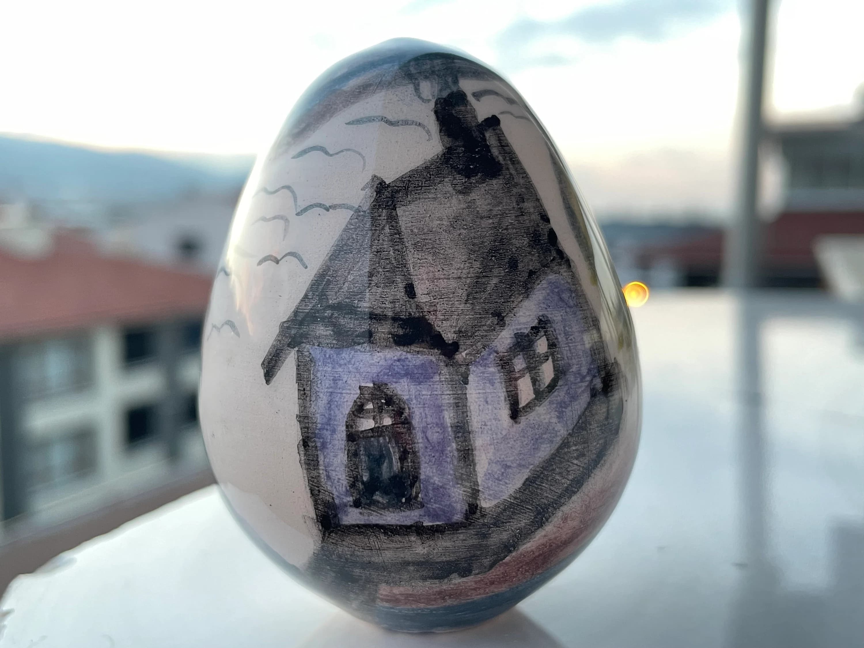 Ceramic Colorful Easter Eggs, Easter Home Decor, Bunny Ornament, Spring Decor, 1st birthday gifts, Sweet Engagement Gifts, Polish Eggs