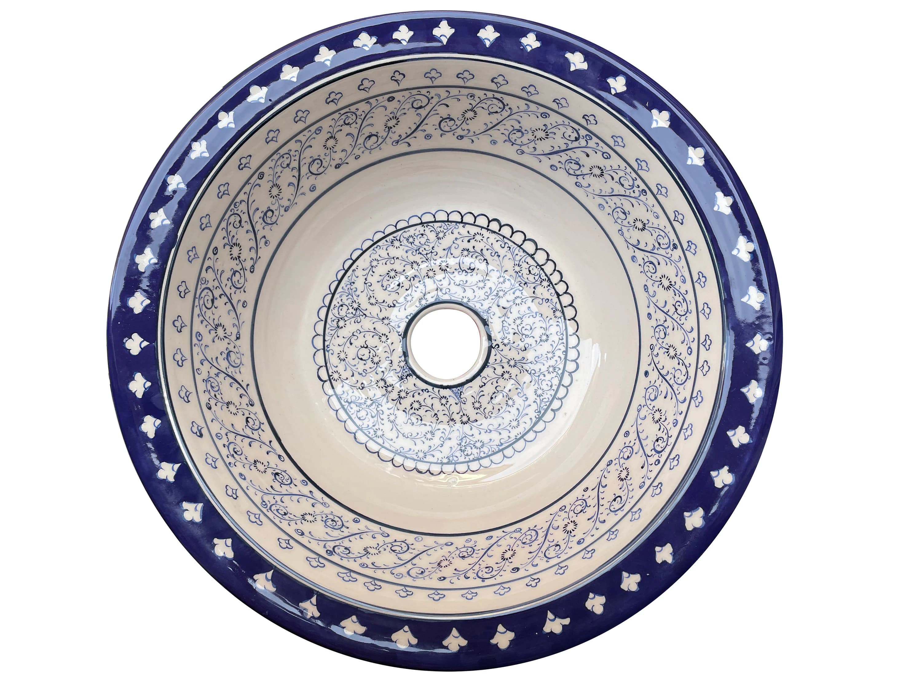 Blue Golden Horn Modern Bathroom Sink, Ceramic Round Washbasin, Vanity Vessel Sink, Kitchen Sink, Powder Room Sink, Bathroom Remodeling - image 3