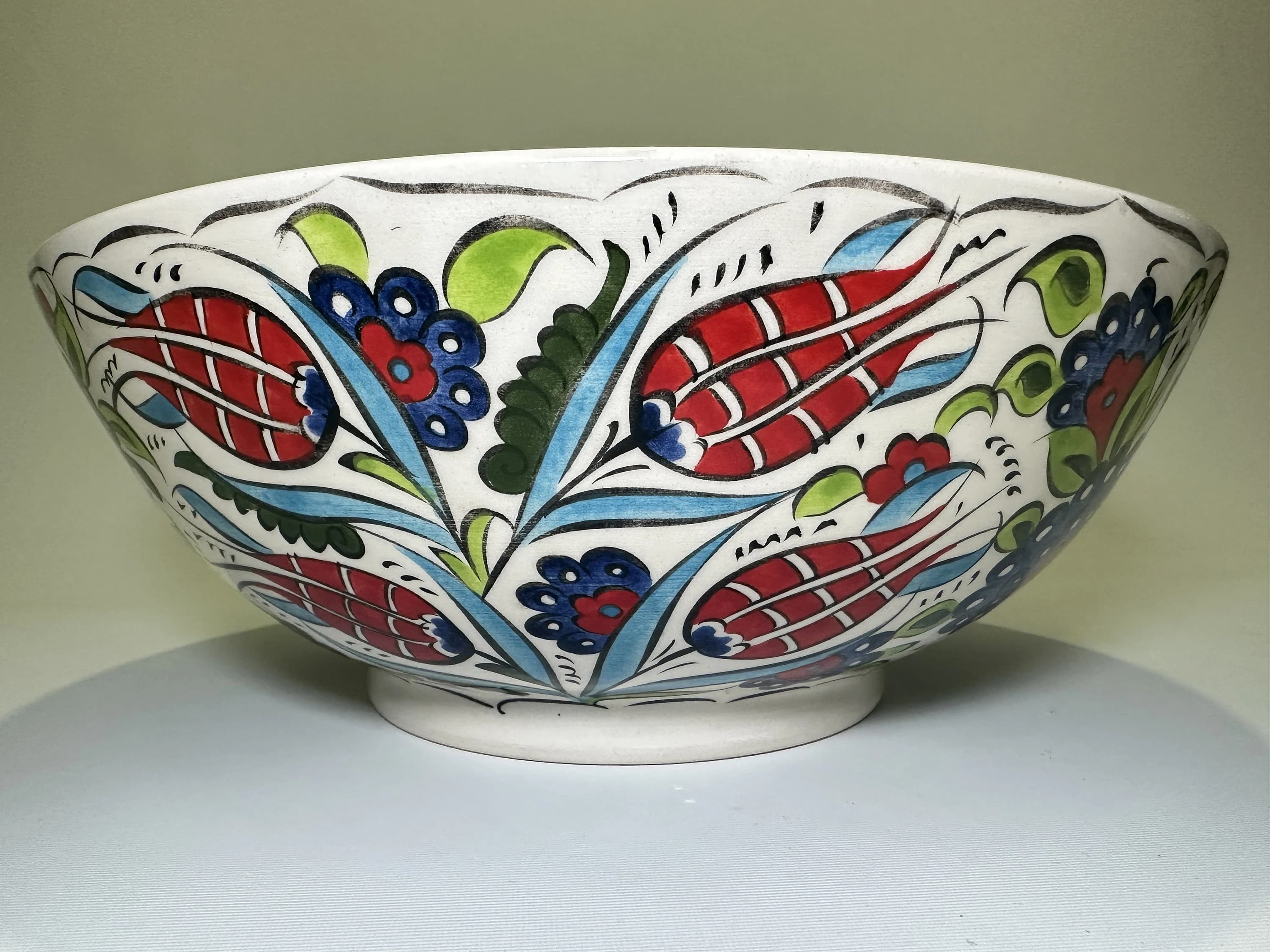 Floral Decorative Bathroom Vessel Sink, Countertop Basin, Hand Painted Basin, Pottery Washbasin, Master Bathroom Sink, Kitchen Remodeling - image 3