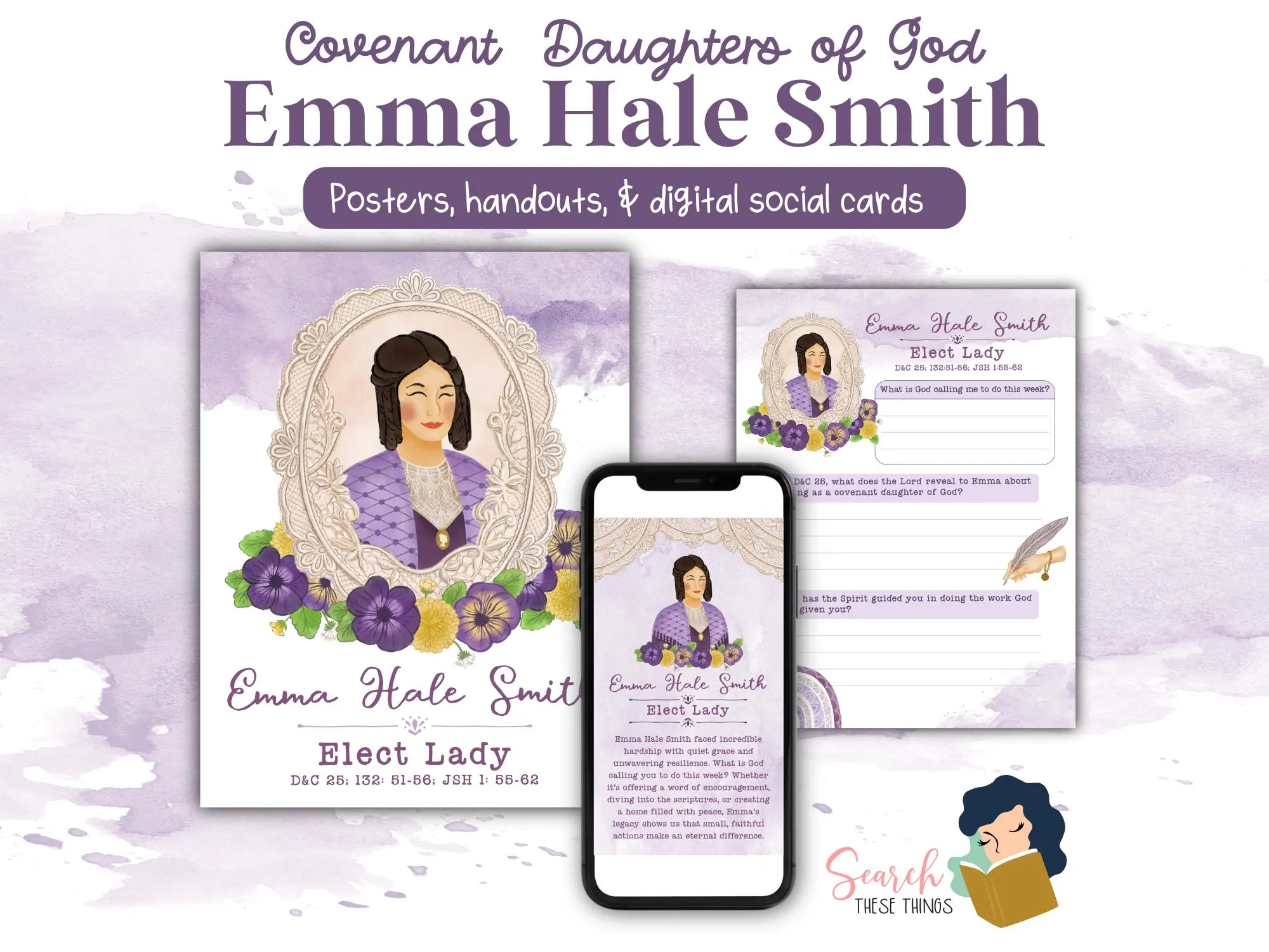Emma Hale Smith, Digital Poster, Handout, and Social Media Card - FSY 4th Sunday YW Lesson