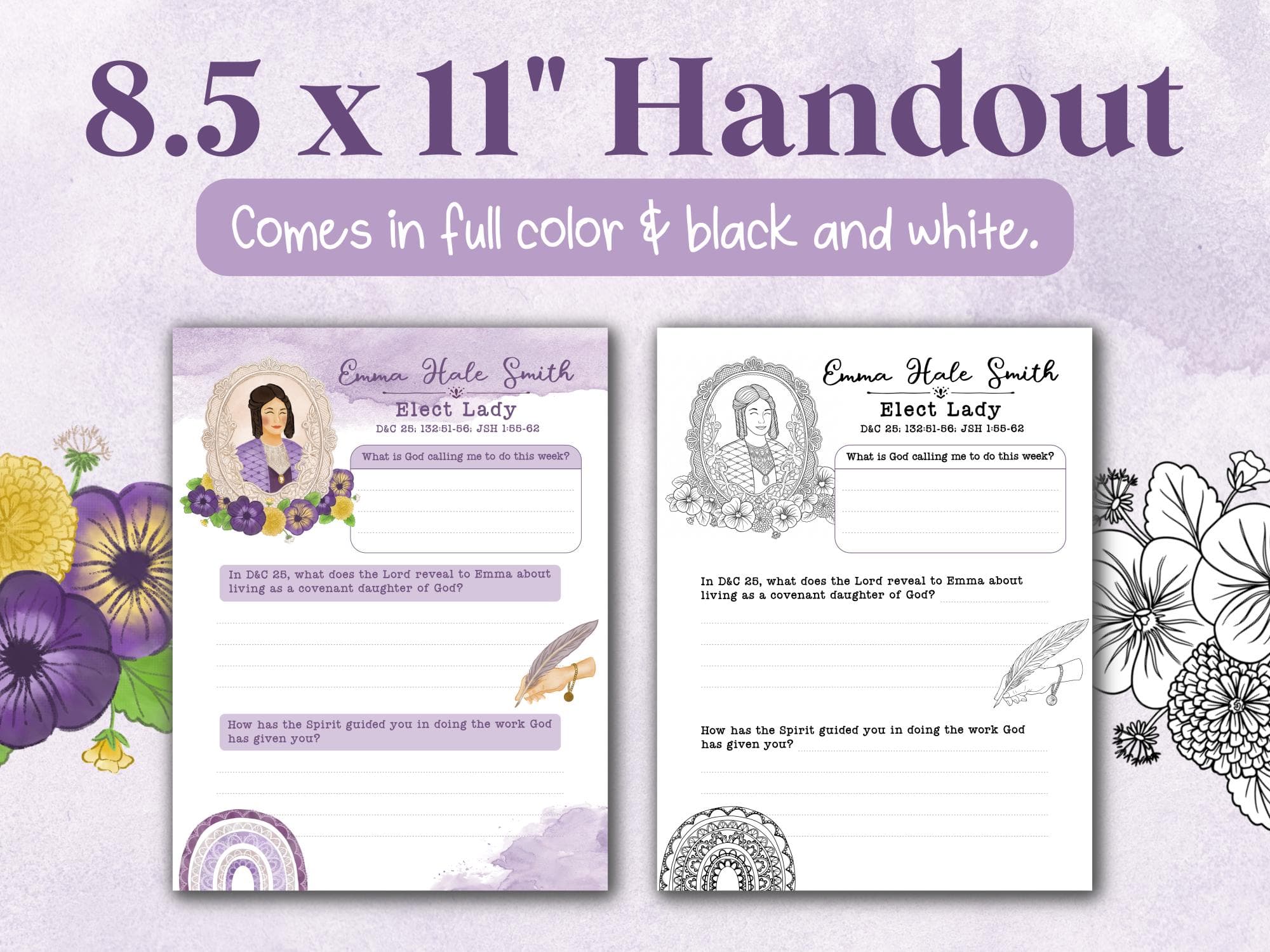 Emma Hale Smith, Digital Poster, Handout, and Social Media Card - FSY 4th Sunday YW Lesson - image 3