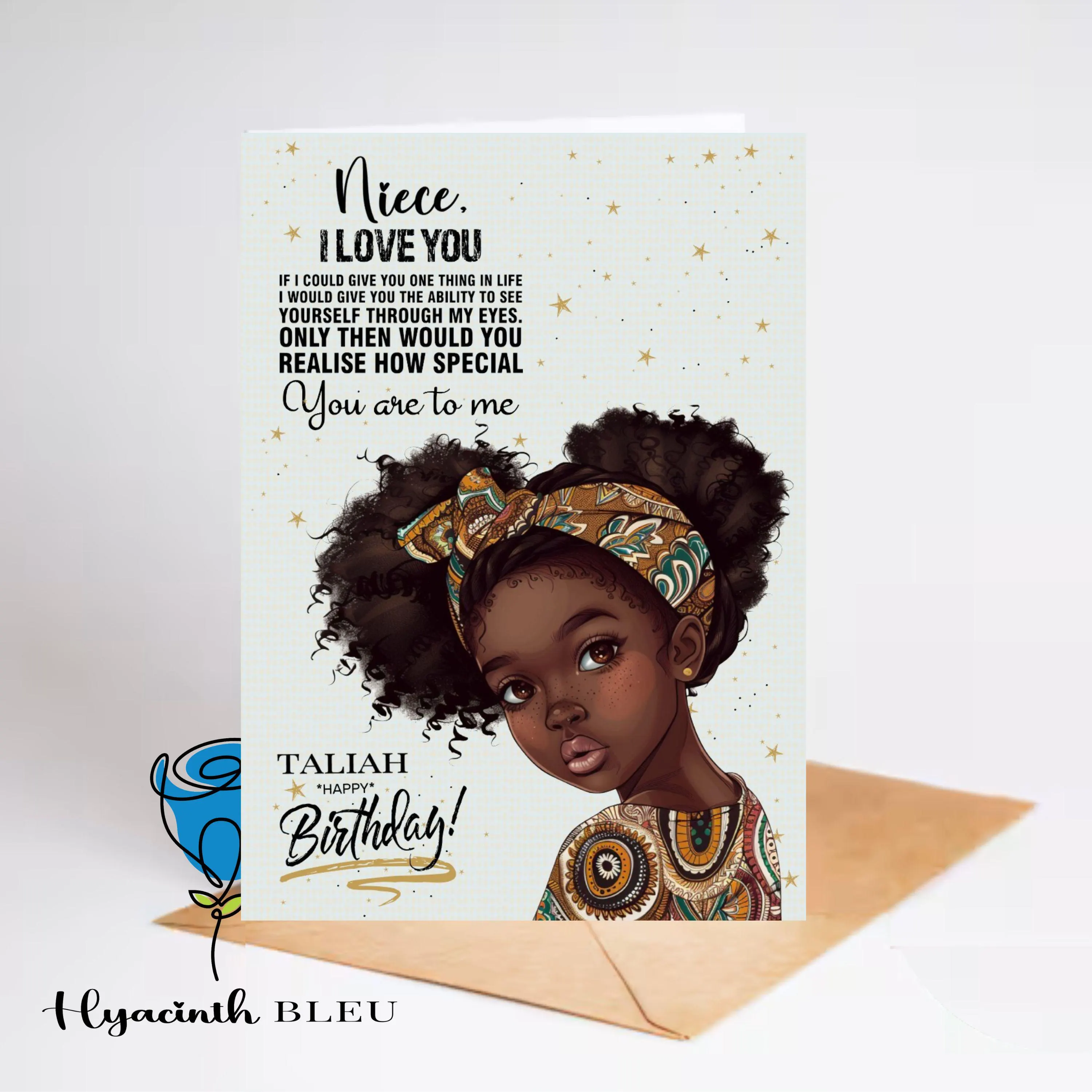 Black Girl Birthday Card: Niece, Milestone Card