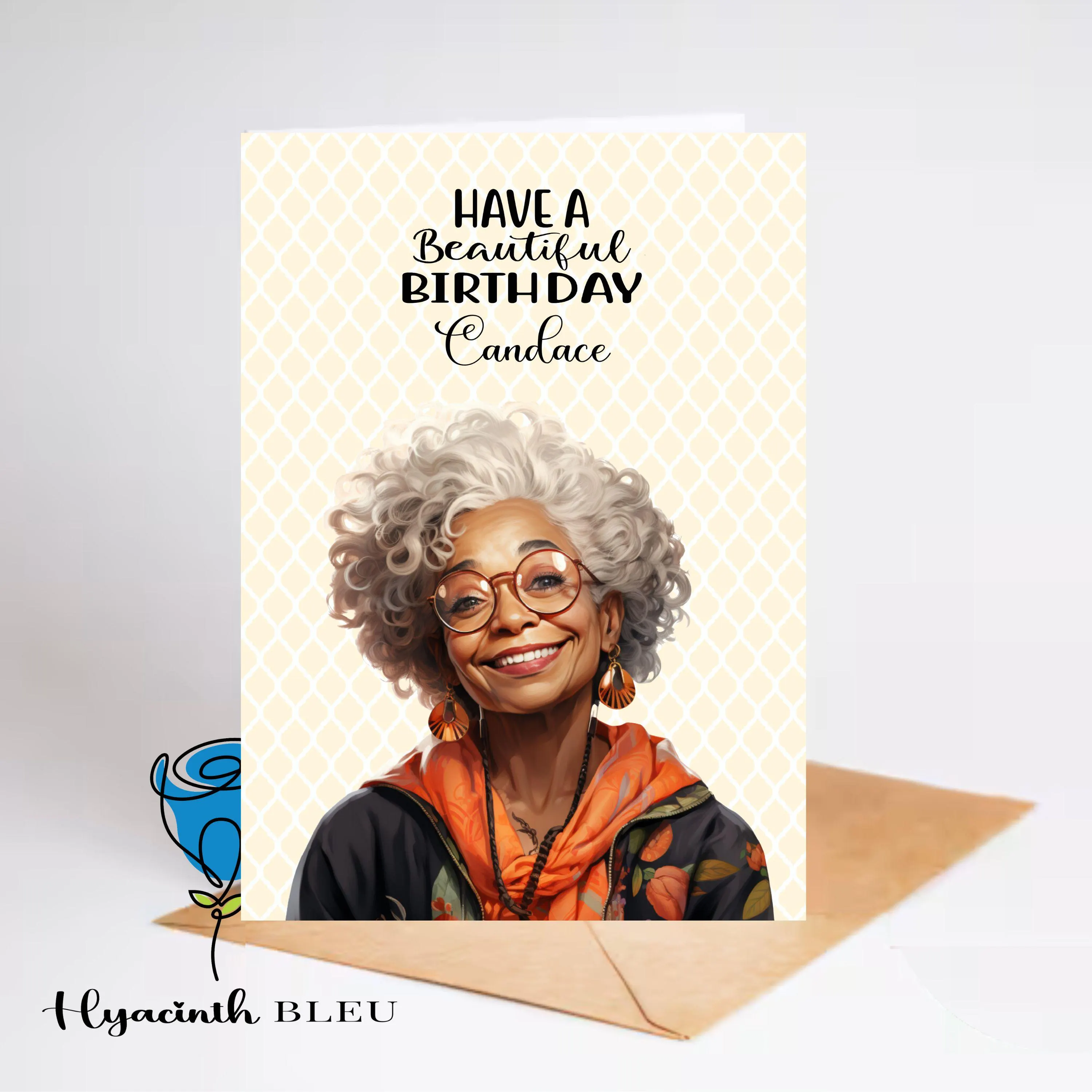 Black Queen Birthday Card: Handmade Afro-Ethnic Greeting Card