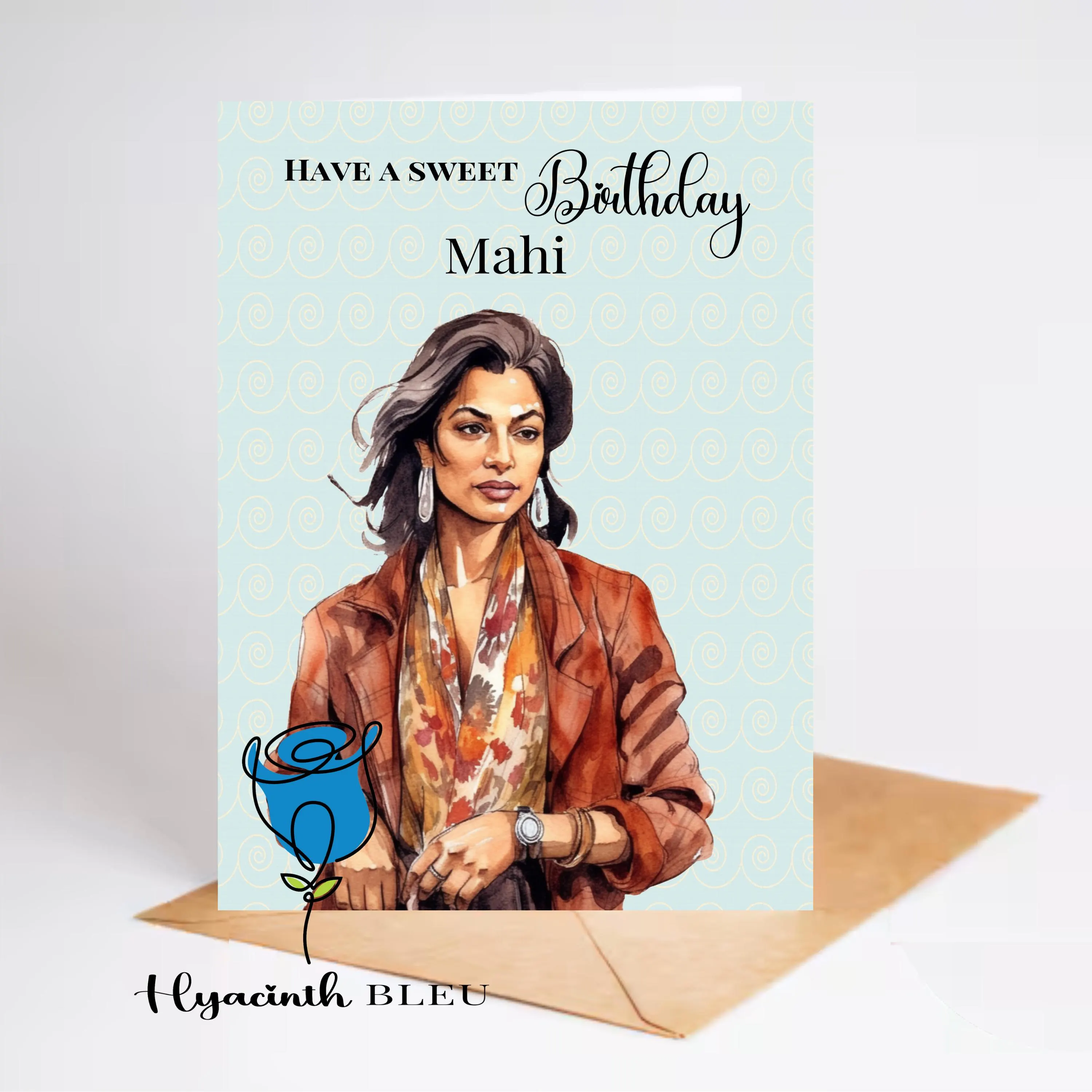 Personalized Asian Woman Birthday Card: Indian Sister, Punjabi, Hindi, Urdu